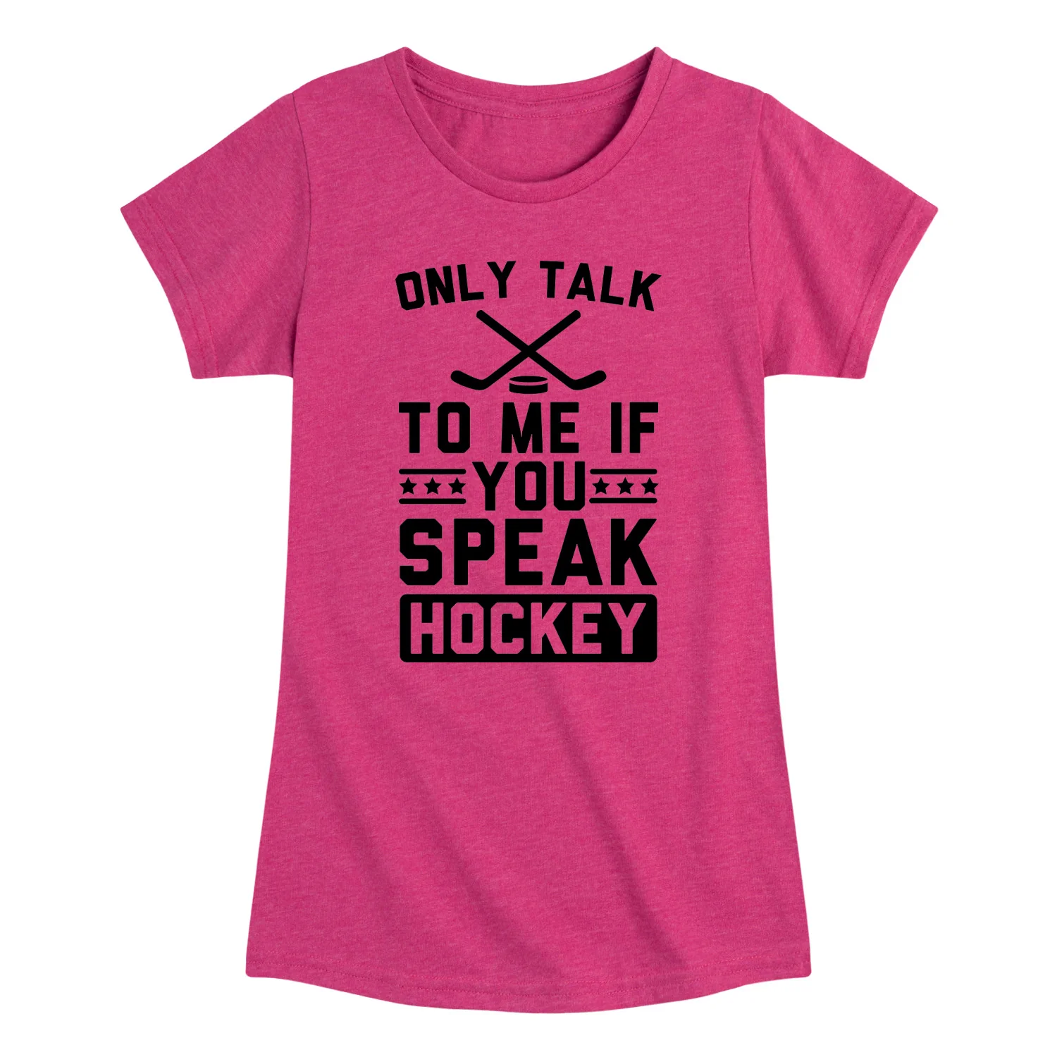 Instant Message - Only Talk To Me If You Speak Hockey - Youth Girls Fitted Short Sleeve T-Shirt - Image 5