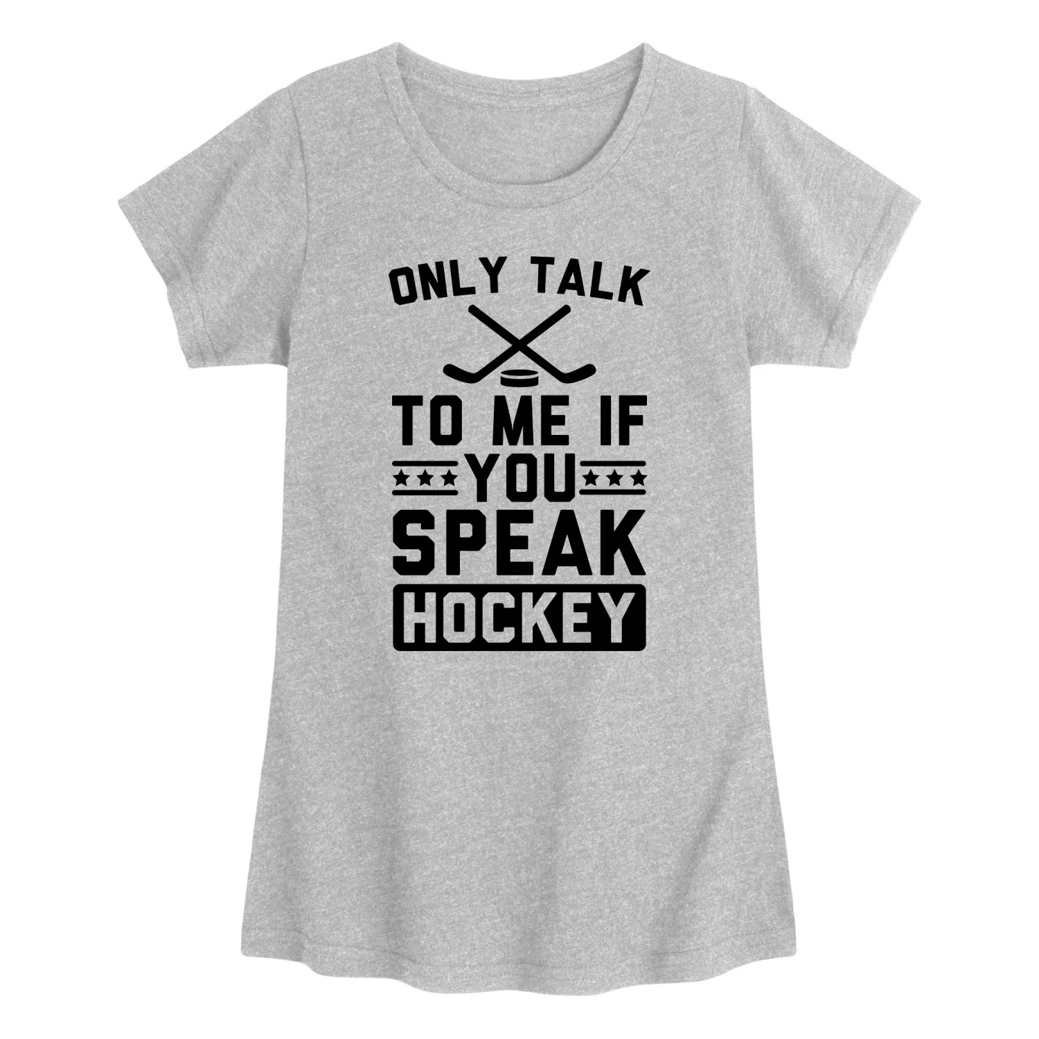 Instant Message - Only Talk To Me If You Speak Hockey - Youth Girls Fitted Short Sleeve T-Shirt - Image 6