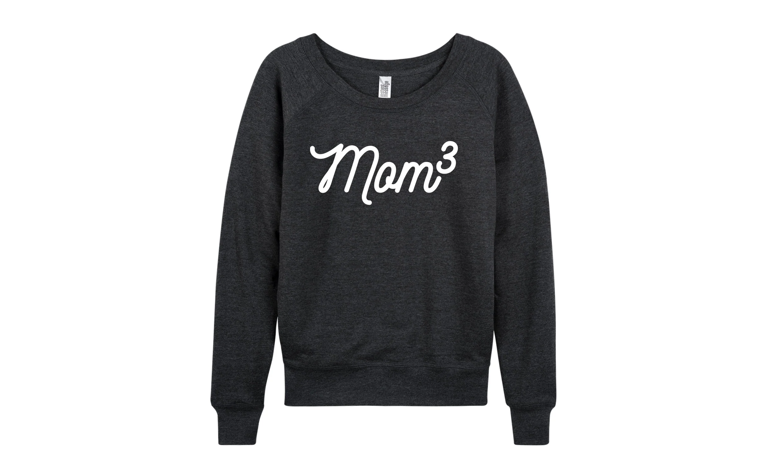 Instant Message - Mom to the 3rd Power - Women's French Terry Long Sleeve Pullover - Image 2