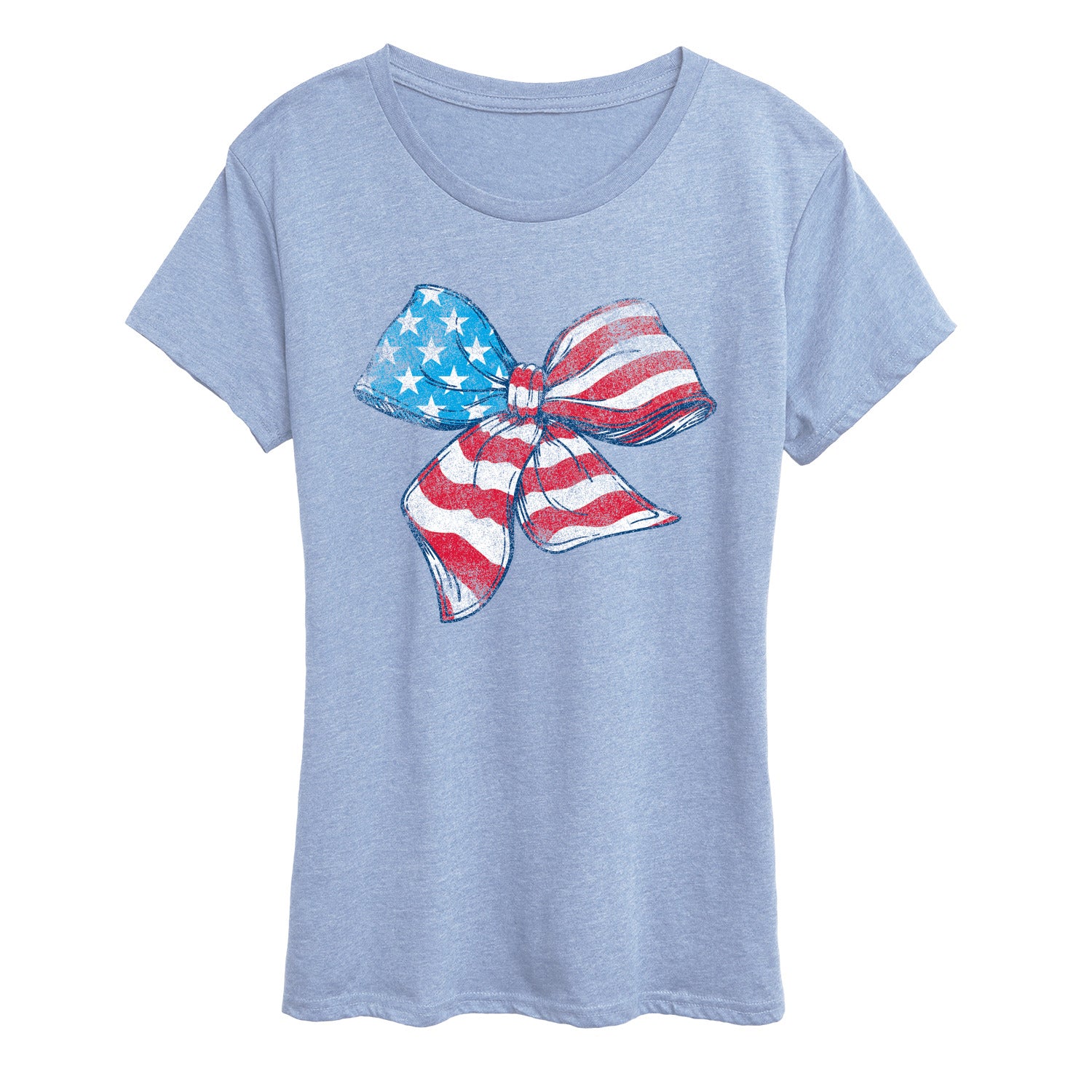 Instant Message - American Flag Bow - Women's Short Sleeve Graphic T-Shirt - Image 4