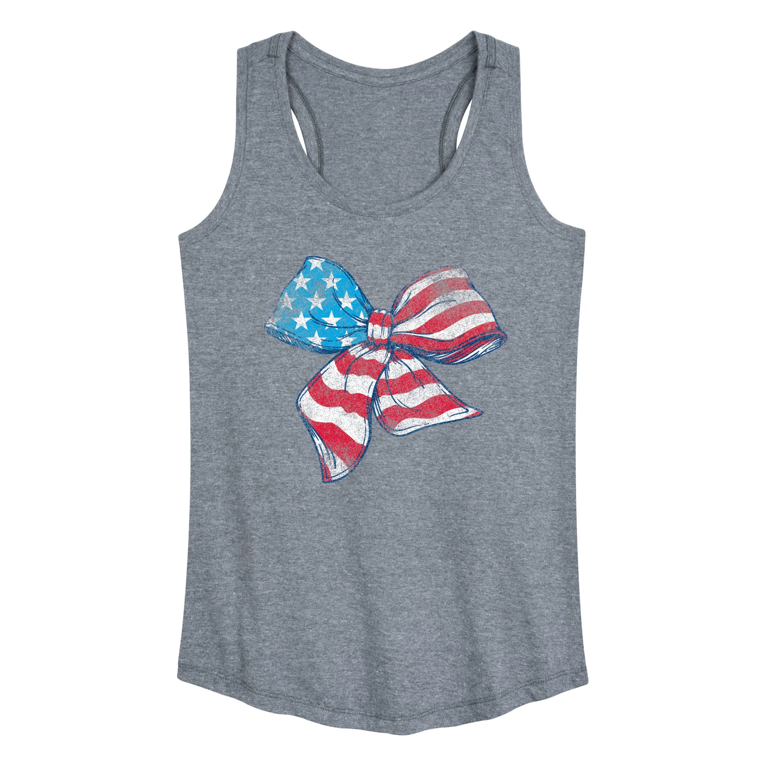 Instant Message - American Flag Bow - Women's Racerback Graphic Tank