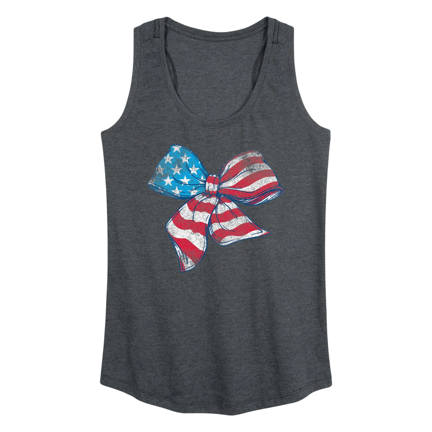 Instant Message - American Flag Bow - Women's Racerback Graphic Tank - Image 2