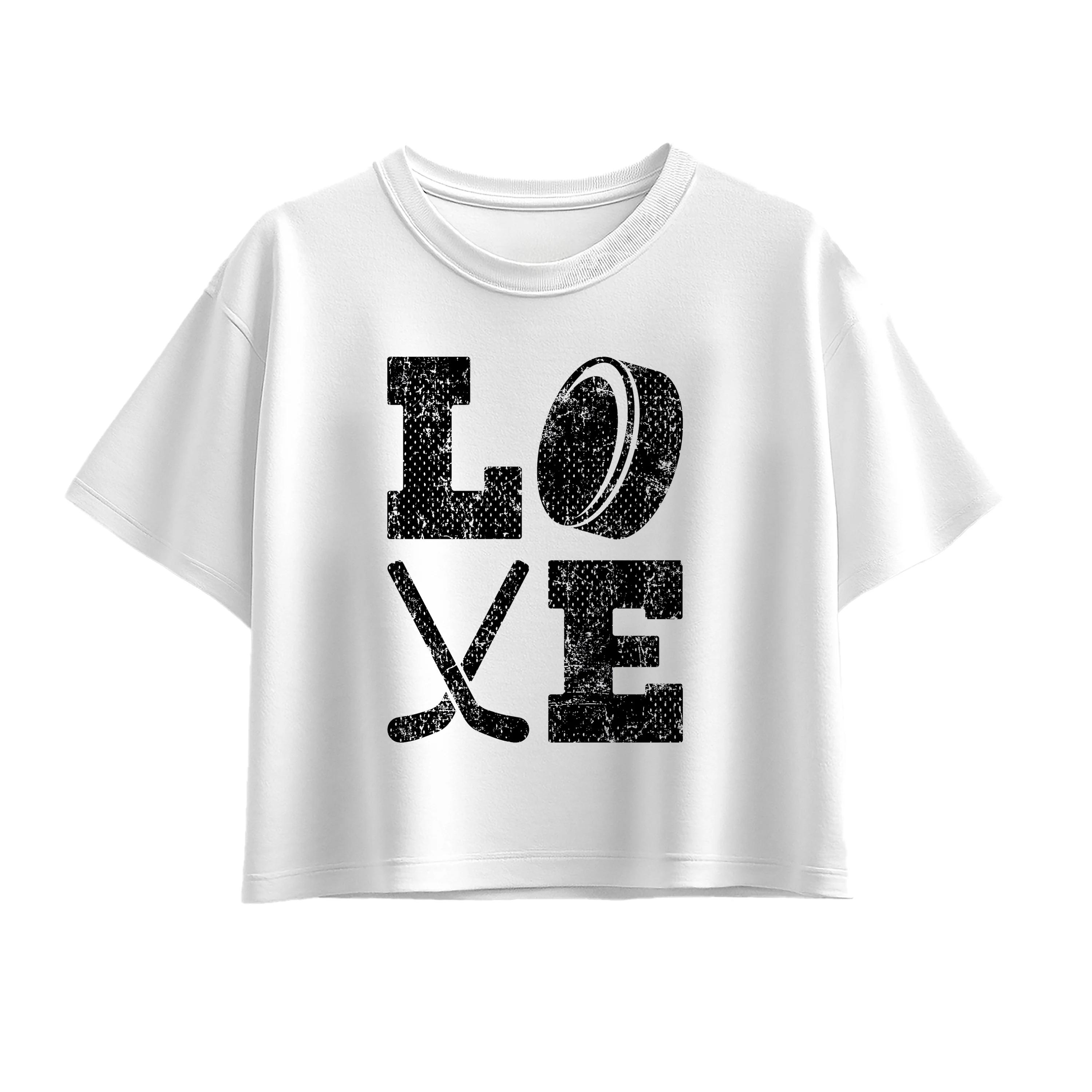 Instant Message - Love Hockey - Youth Girls Boxy T-Shirt - Image 3