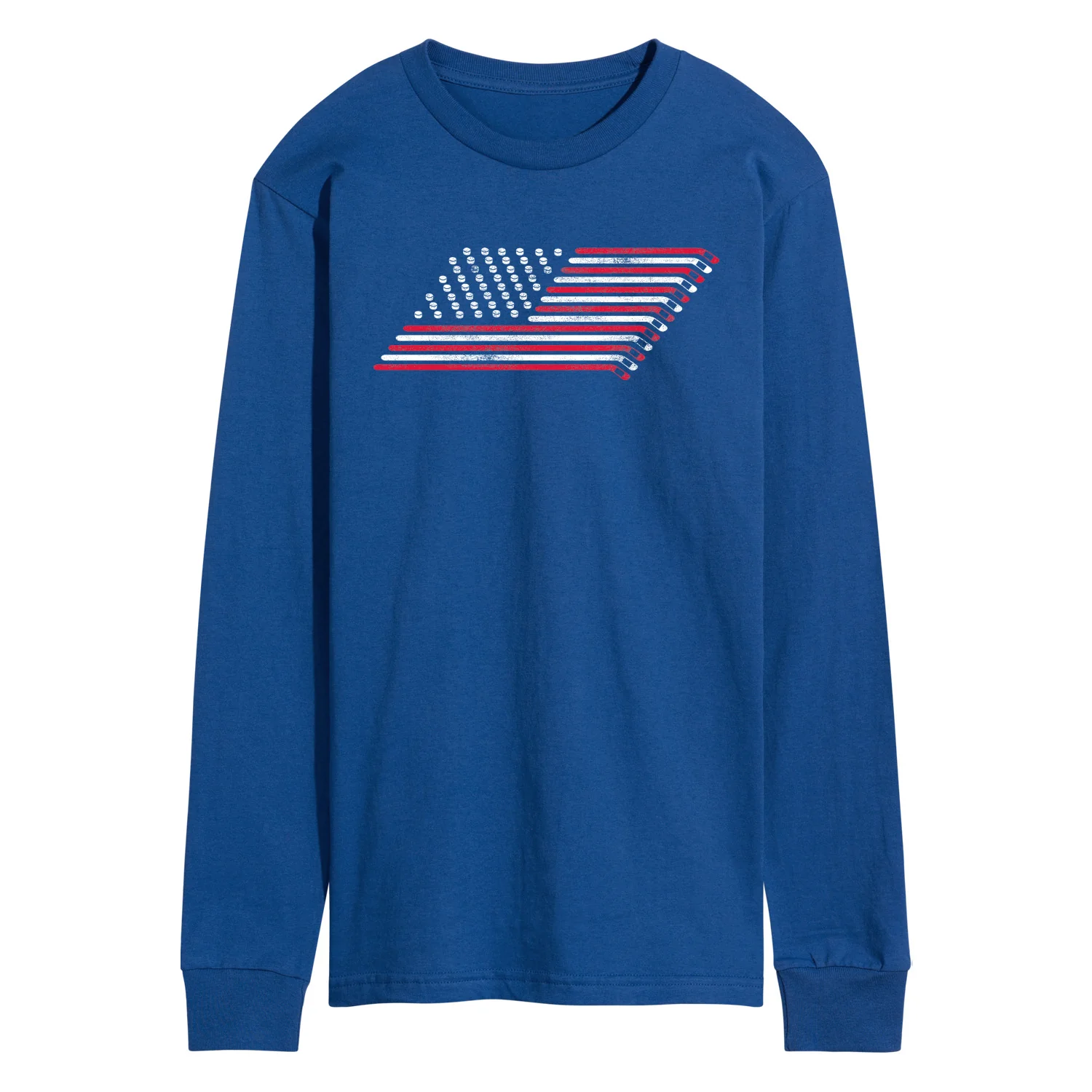 Instant Message - Hockey Flag - Men's Long Sleeve Graphic T-Shirt