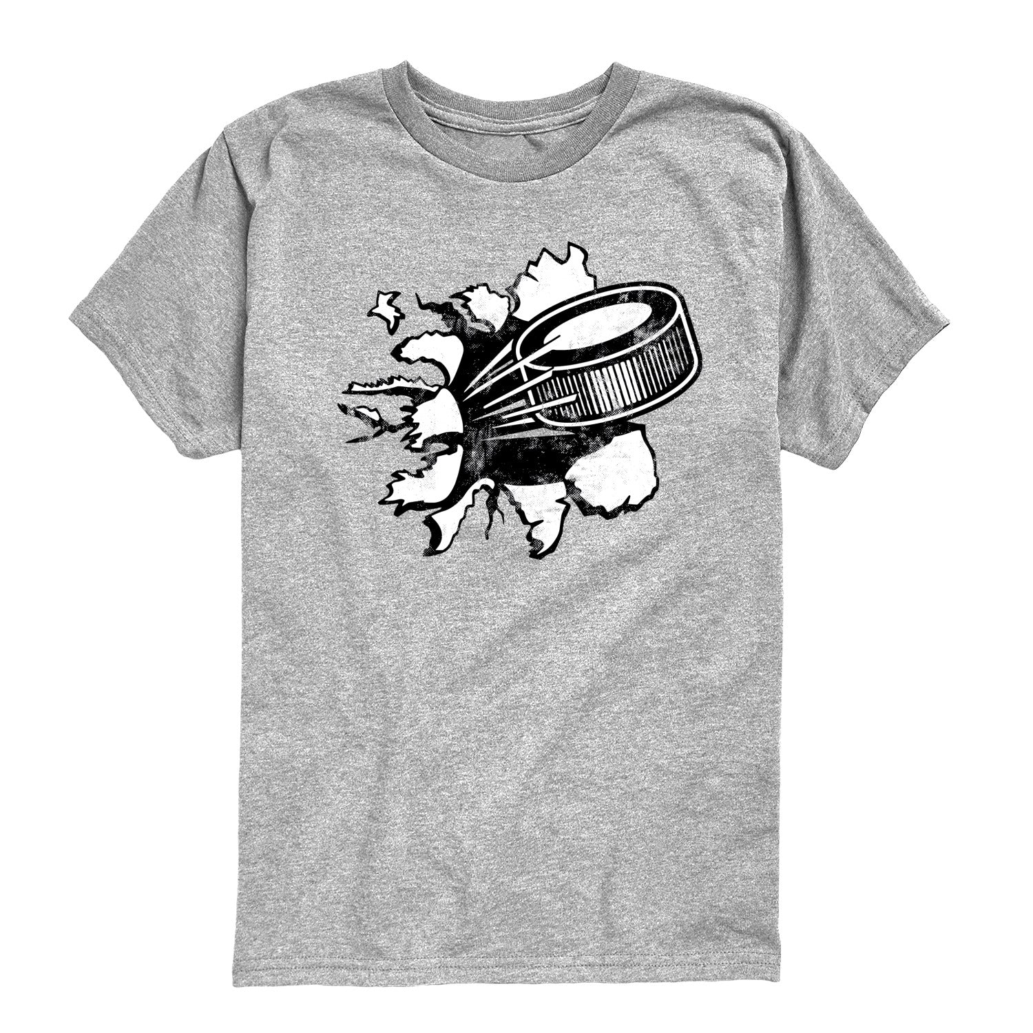 Instant Message - Hockey Puck Shirt Tear - Youth Boys Short Sleeve Graphic T-Shirt - Image 2