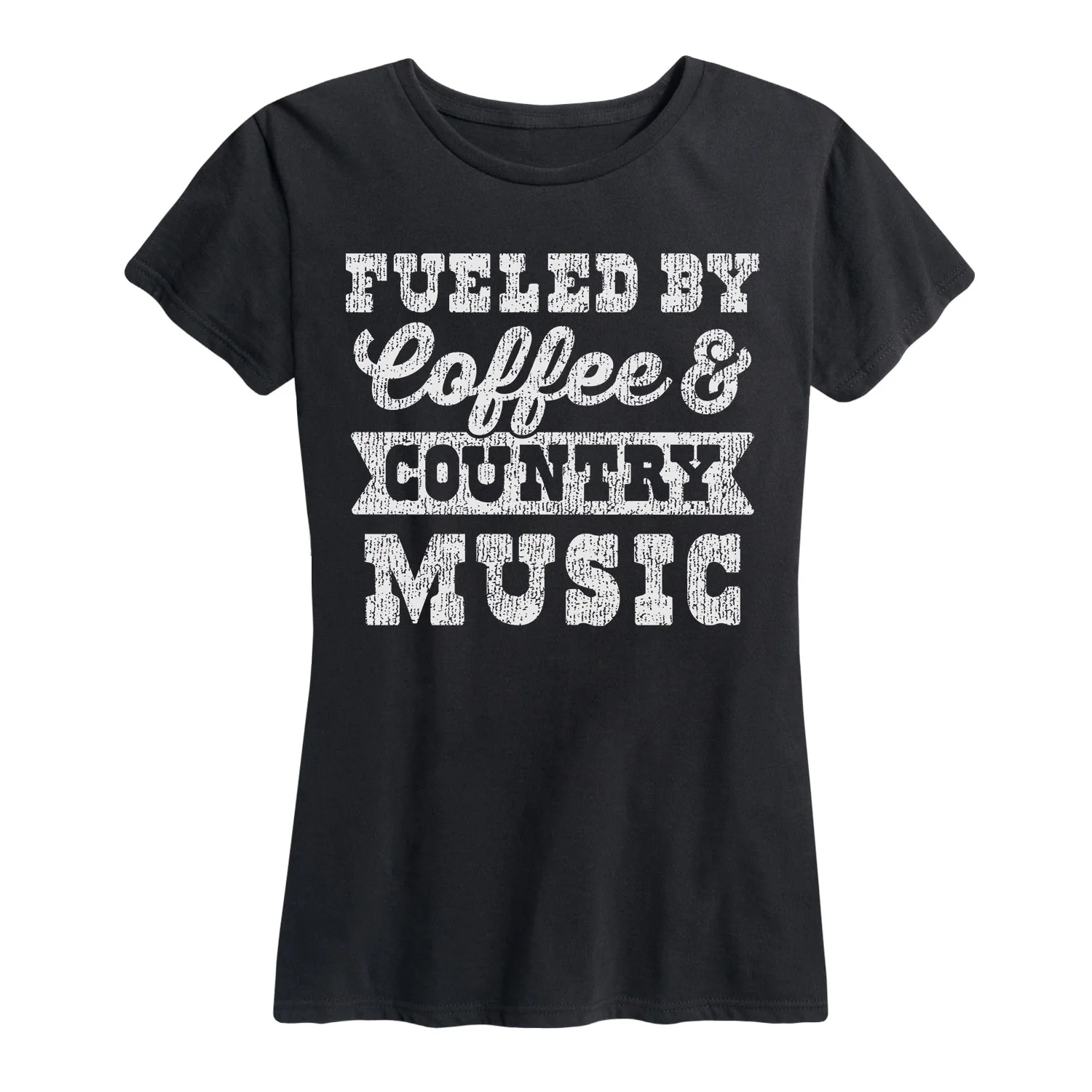 Instant Message - Fueled by Coffee and Country Music - Women's Short Sleeve Graphic T-shirt