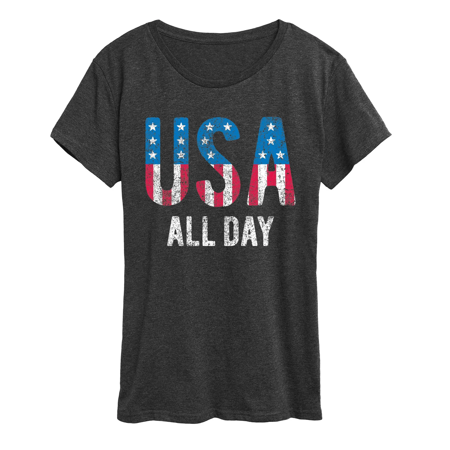 Instant Message - USA All Day Flag Fill - Women's Short Sleeve Graphic T-Shirt - Image 4