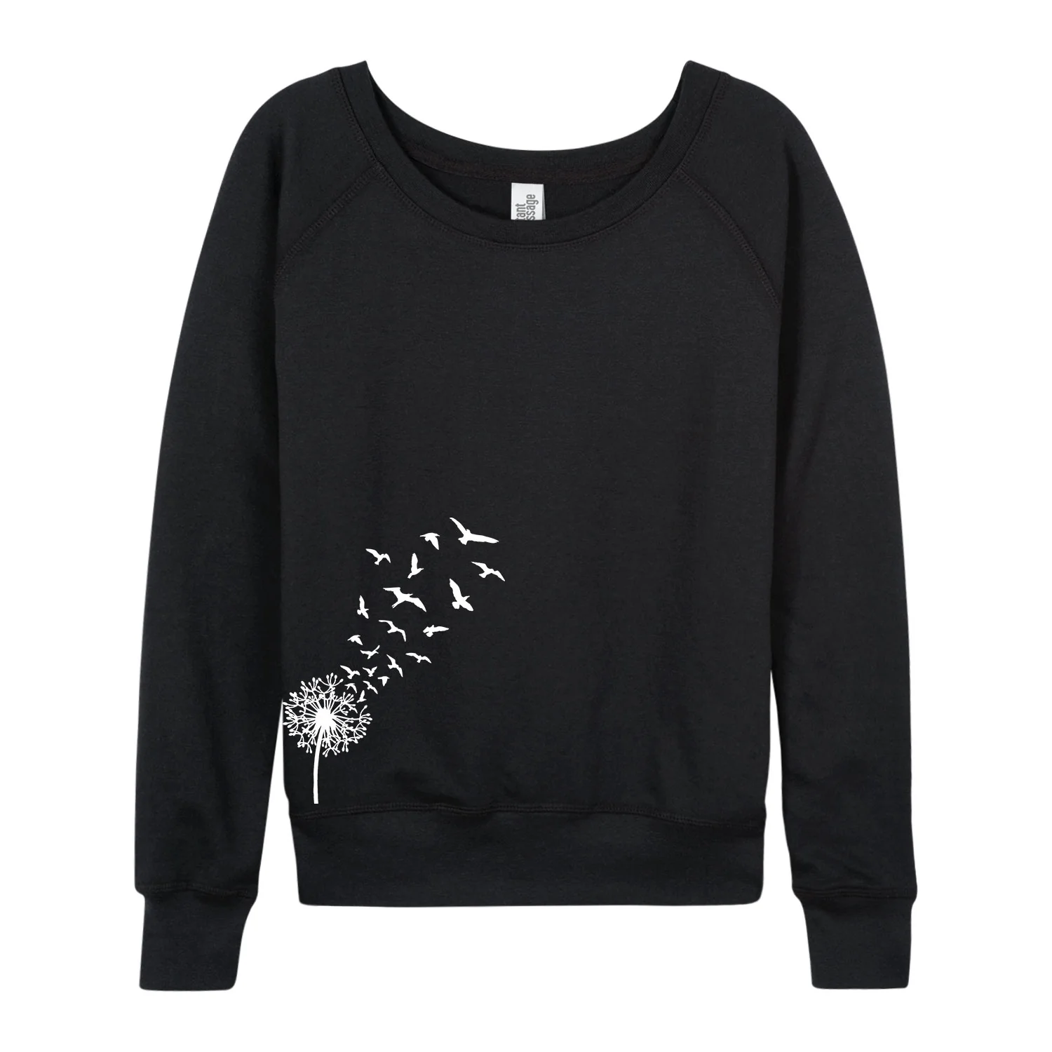 Instant Message - Dandelion Birds - Women's French Terry Long Sleeve Pullover