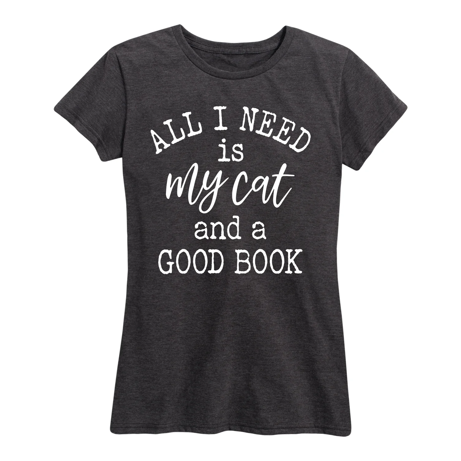 Instant Message - All I Need is my Cat and a Good Book - Women's Short Sleeve Graphic T-shirt - Image 2