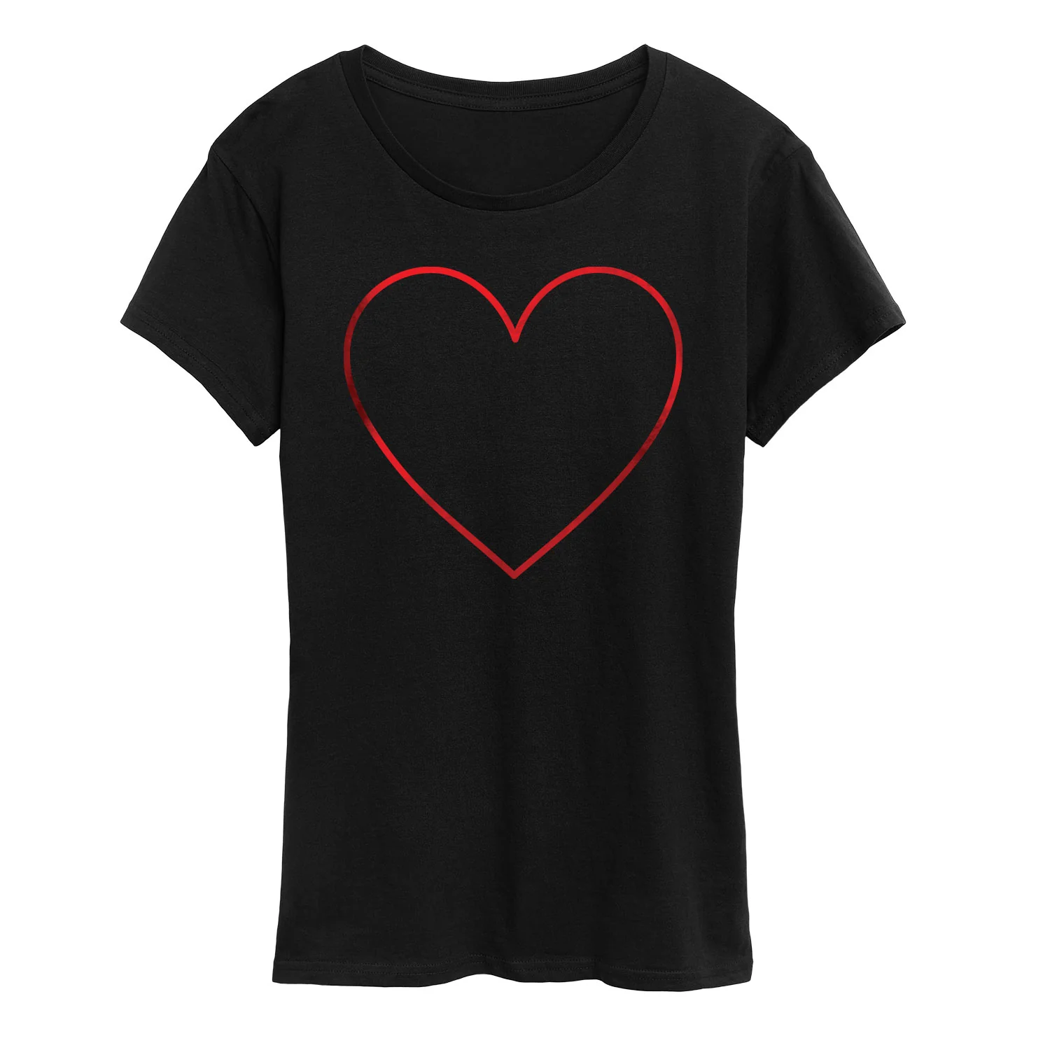 Instant Message - Heart Outline Red Foil - Women's Short Sleeve Graphic T-Shirt