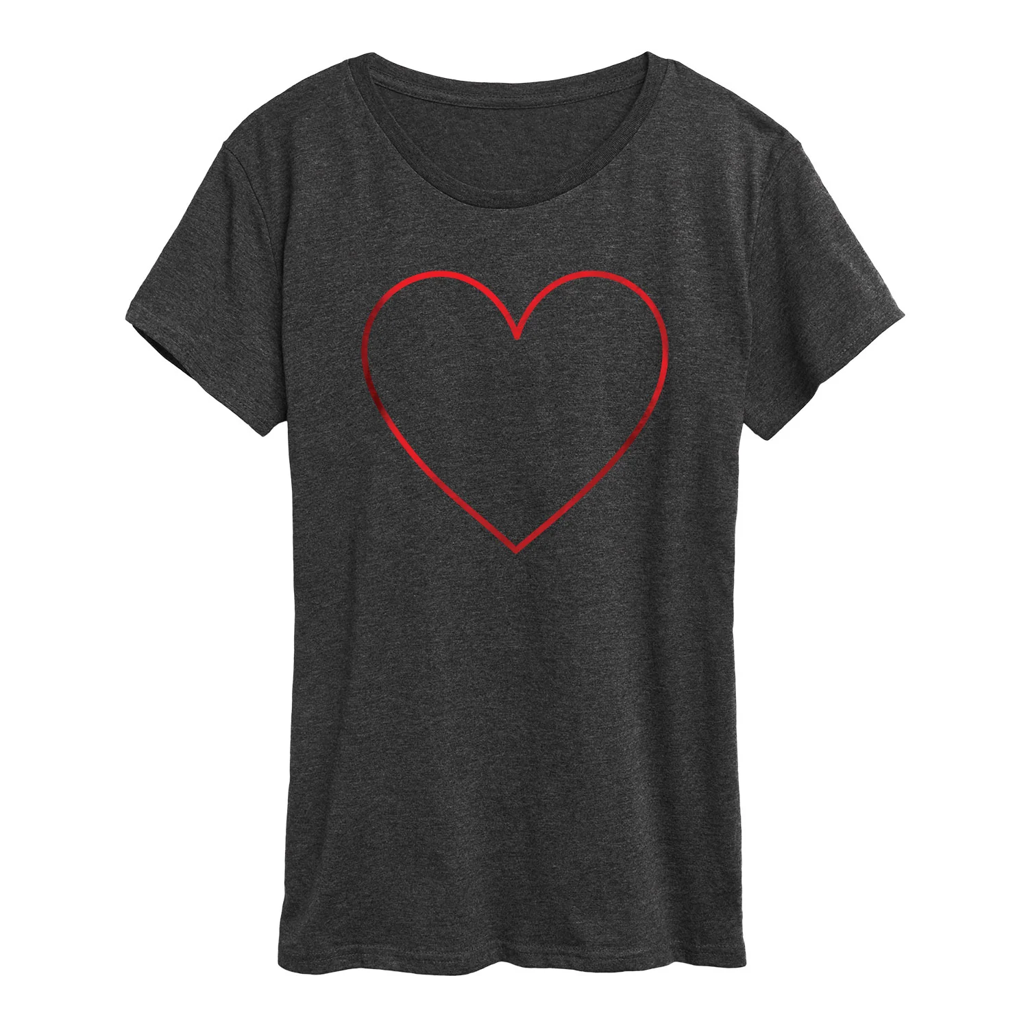 Instant Message - Heart Outline Red Foil - Women's Short Sleeve Graphic T-Shirt - Image 2