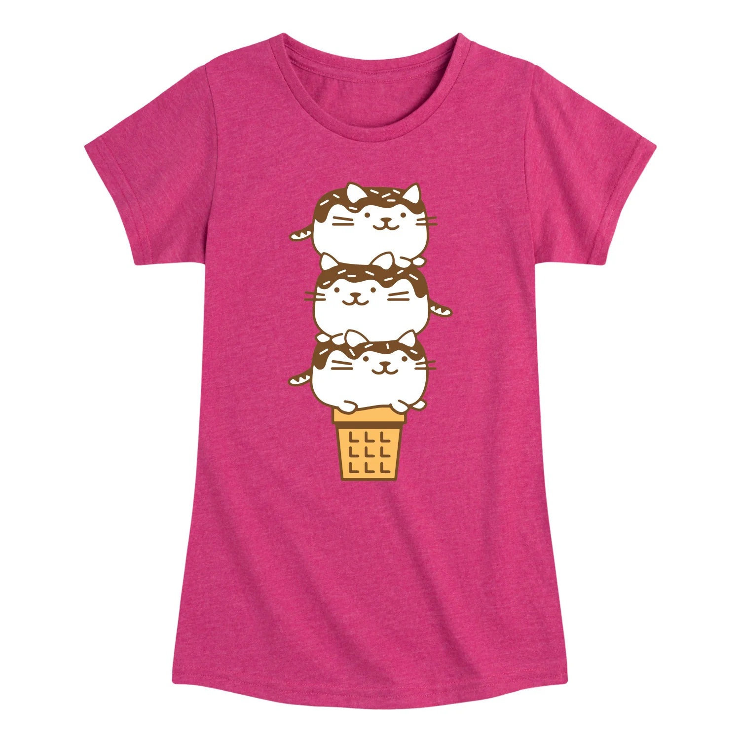 Instant Message - Kawaii Ice Cream Cone - Youth Girls Short Sleeve T-shirt - Image 2