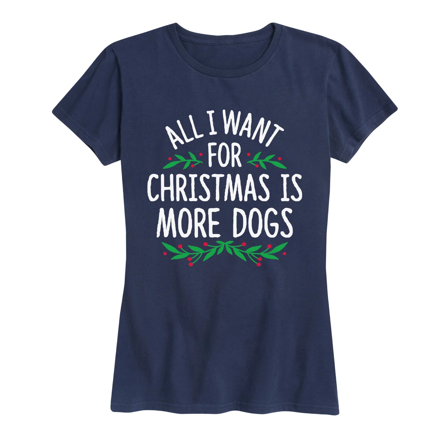Instant Message - All I Want for Christmas Dogs - Women's Short Sleeve Graphic T-shirt - Image 3