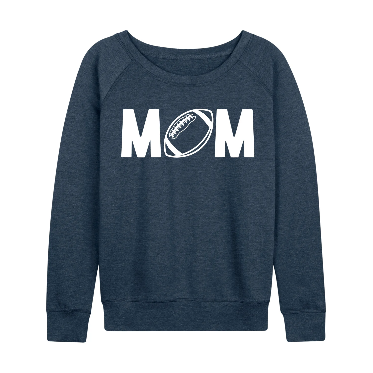 Instant Message - Mom Football - Women's French Terry Long Sleeve Pullover - Image 3
