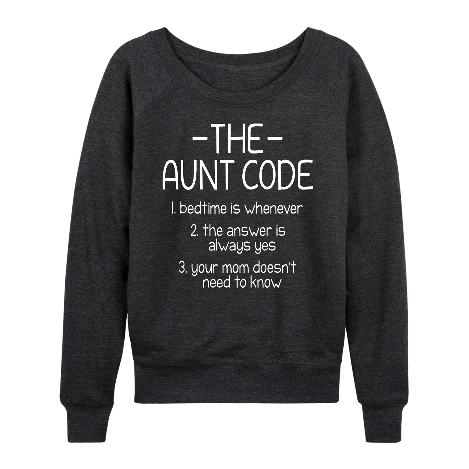 Instant Message - The Aunt Code - Women's Lightweight French Terry Long Sleeve Shirt - Image 2