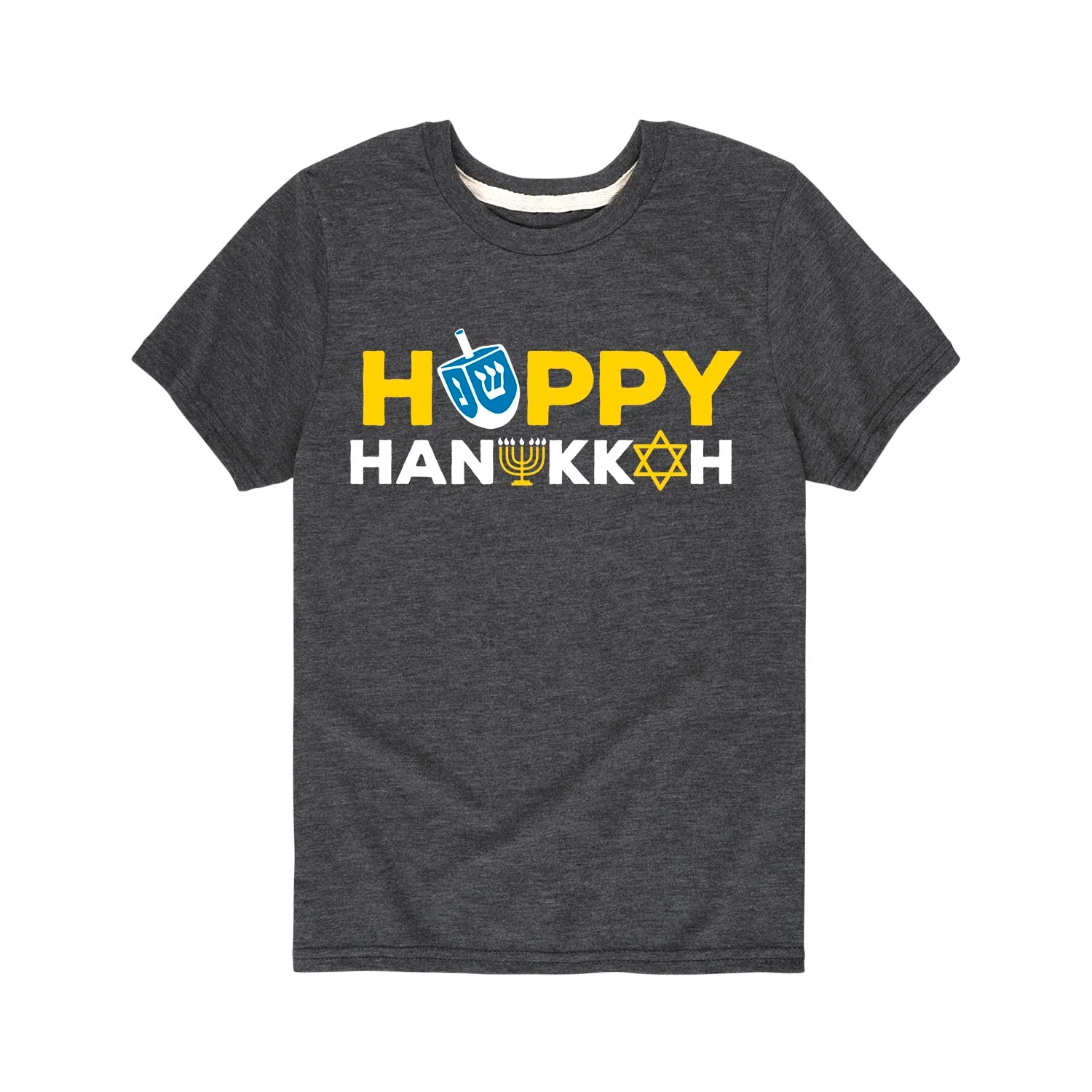 Instant Message - Happy Hanukkah Icon Font - Toddler Short Sleeve Tee - Image 2