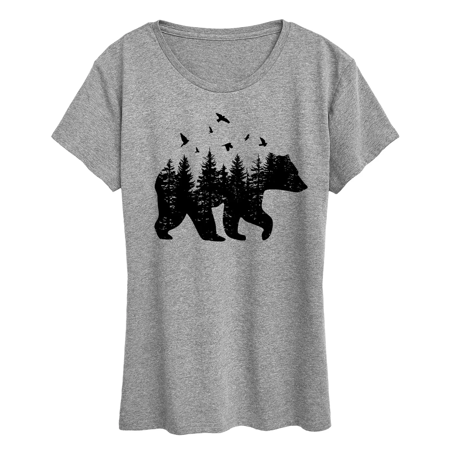 Instant Message - Forest Bear Silhouette - Women's Short Sleeve Graphic T-shirt - Image 2