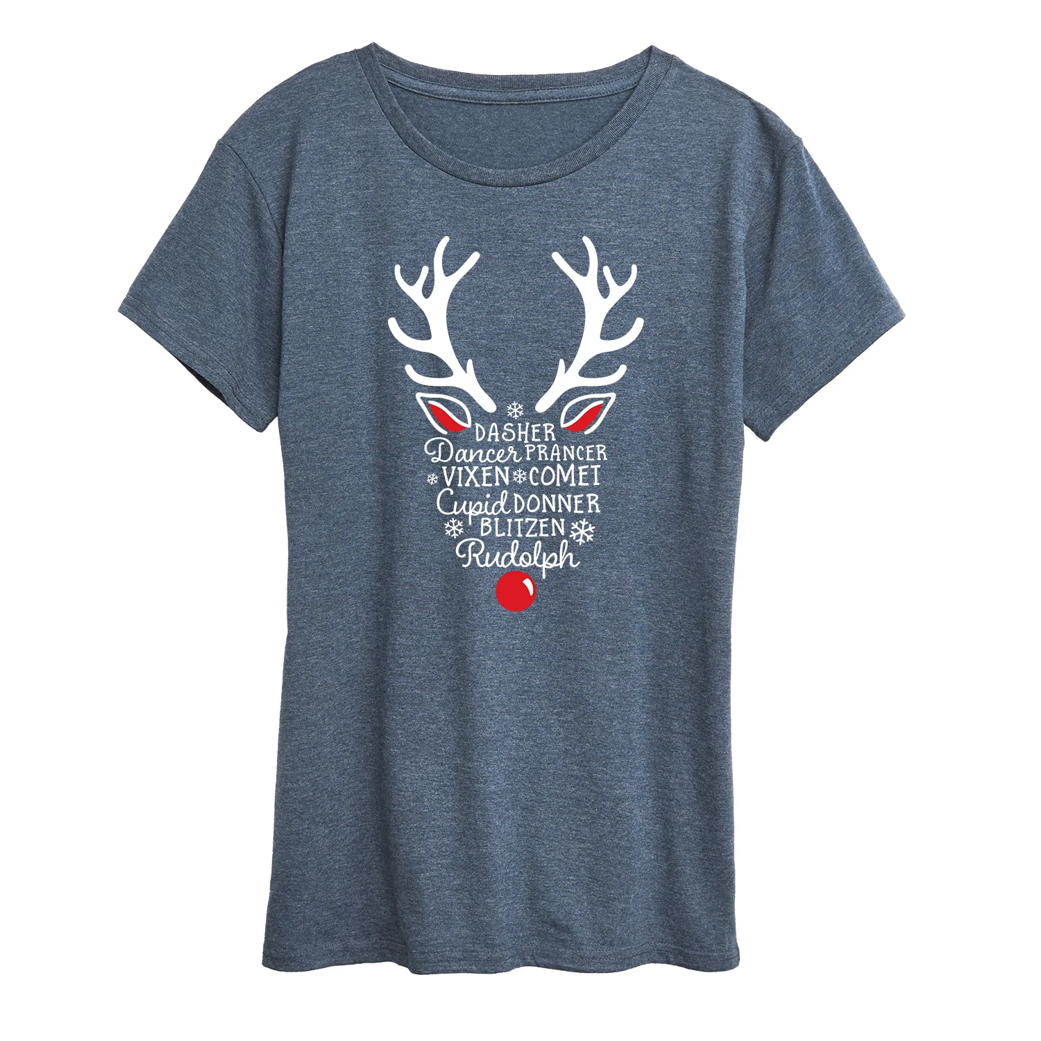 Instant Message - Silhouette Reindeer Names - Women's Short Sleeve Graphic T-shirt - Image 2
