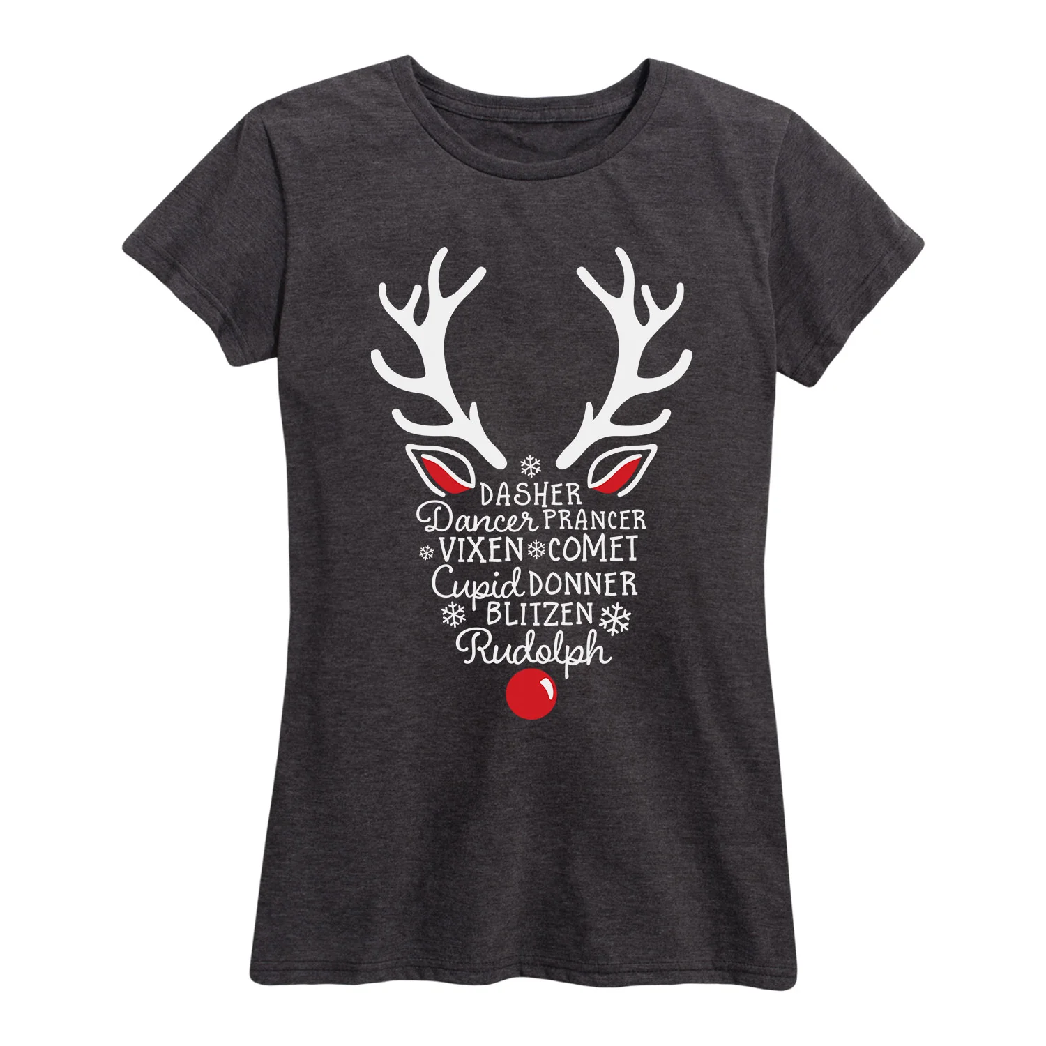 Instant Message - Silhouette Reindeer Names - Women's Short Sleeve Graphic T-shirt - Image 3