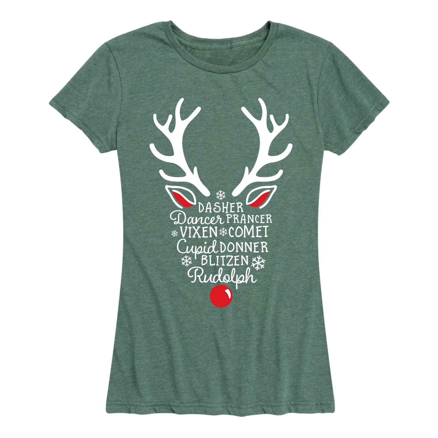 Instant Message - Silhouette Reindeer Names - Women's Short Sleeve Graphic T-shirt - Image 4