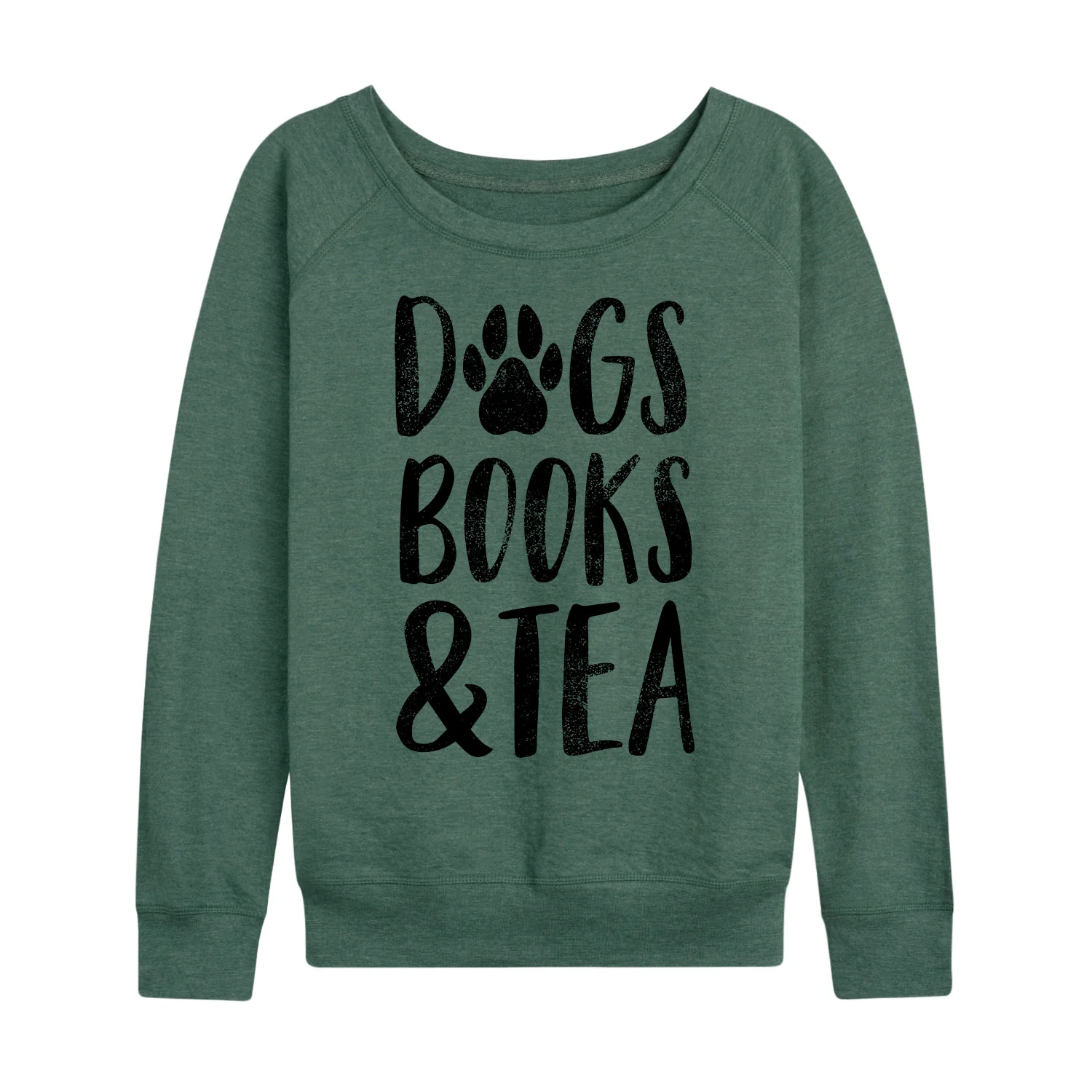 Instant Message - Dogs Books Tea - Women's French Terry Long Sleeve Pullover - Image 2