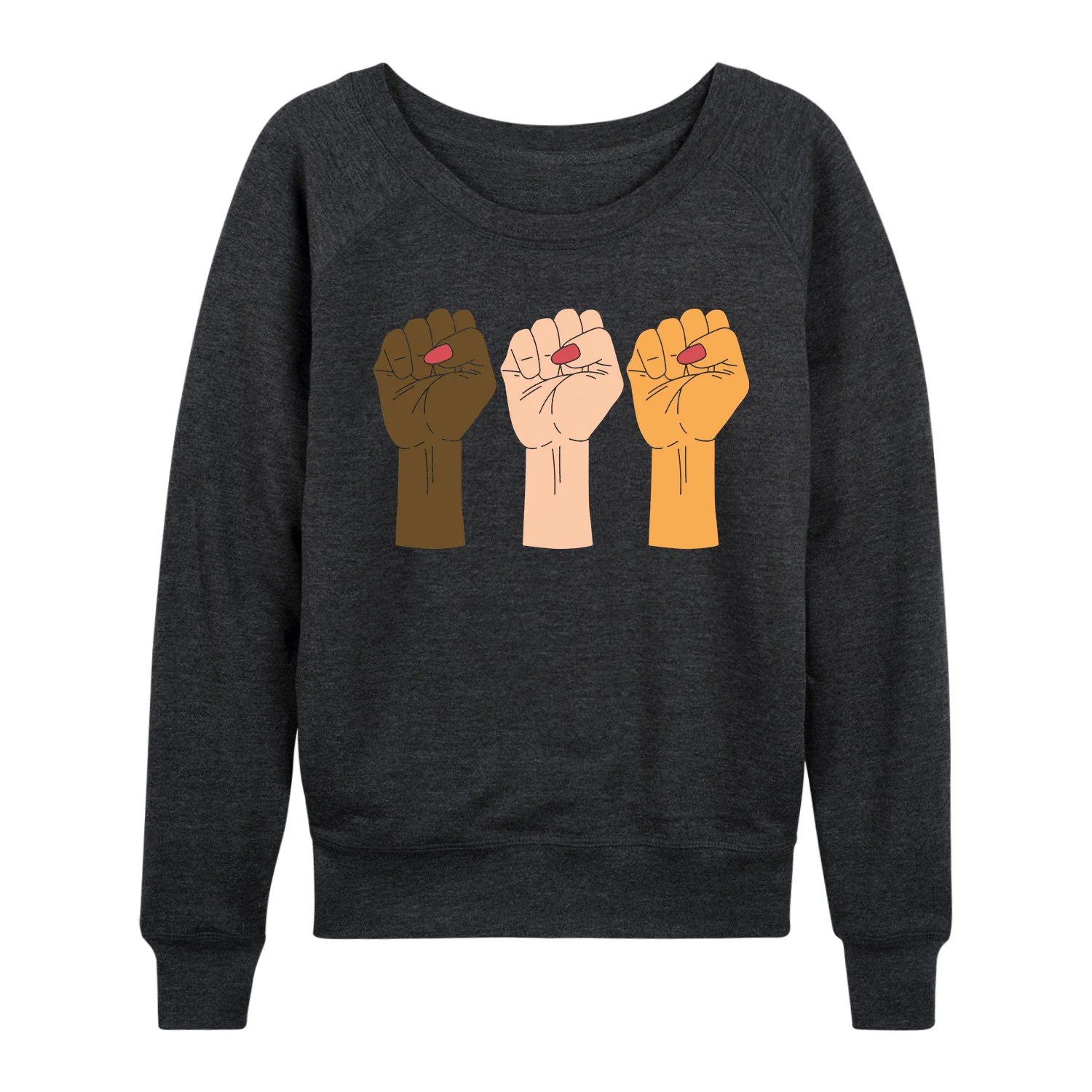 Instant Message - Hands Fist - Women's Lightweight French Terry Long Sleeve Shirt