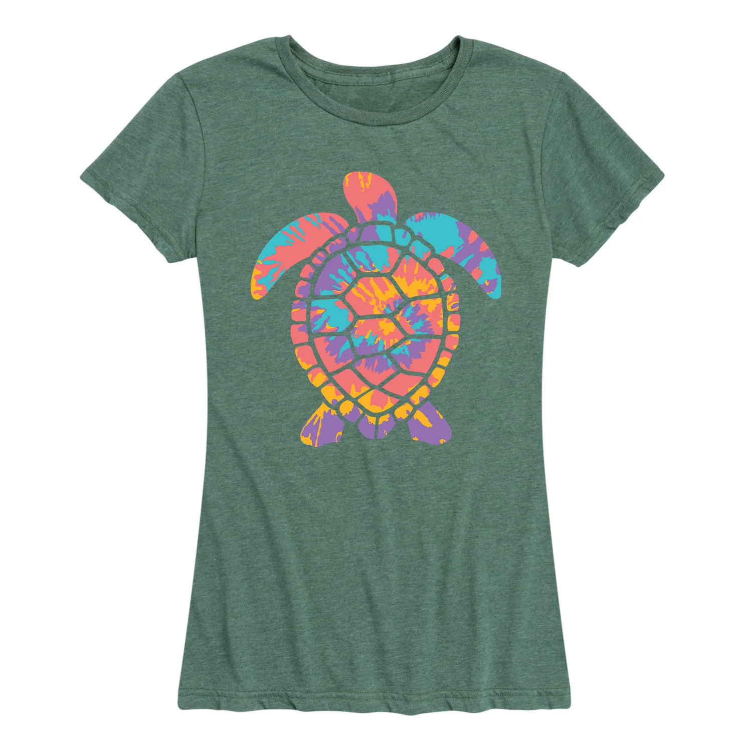 Instant Message - Tie Dye Turtle - Women's Short Sleeve Graphic T-shirt