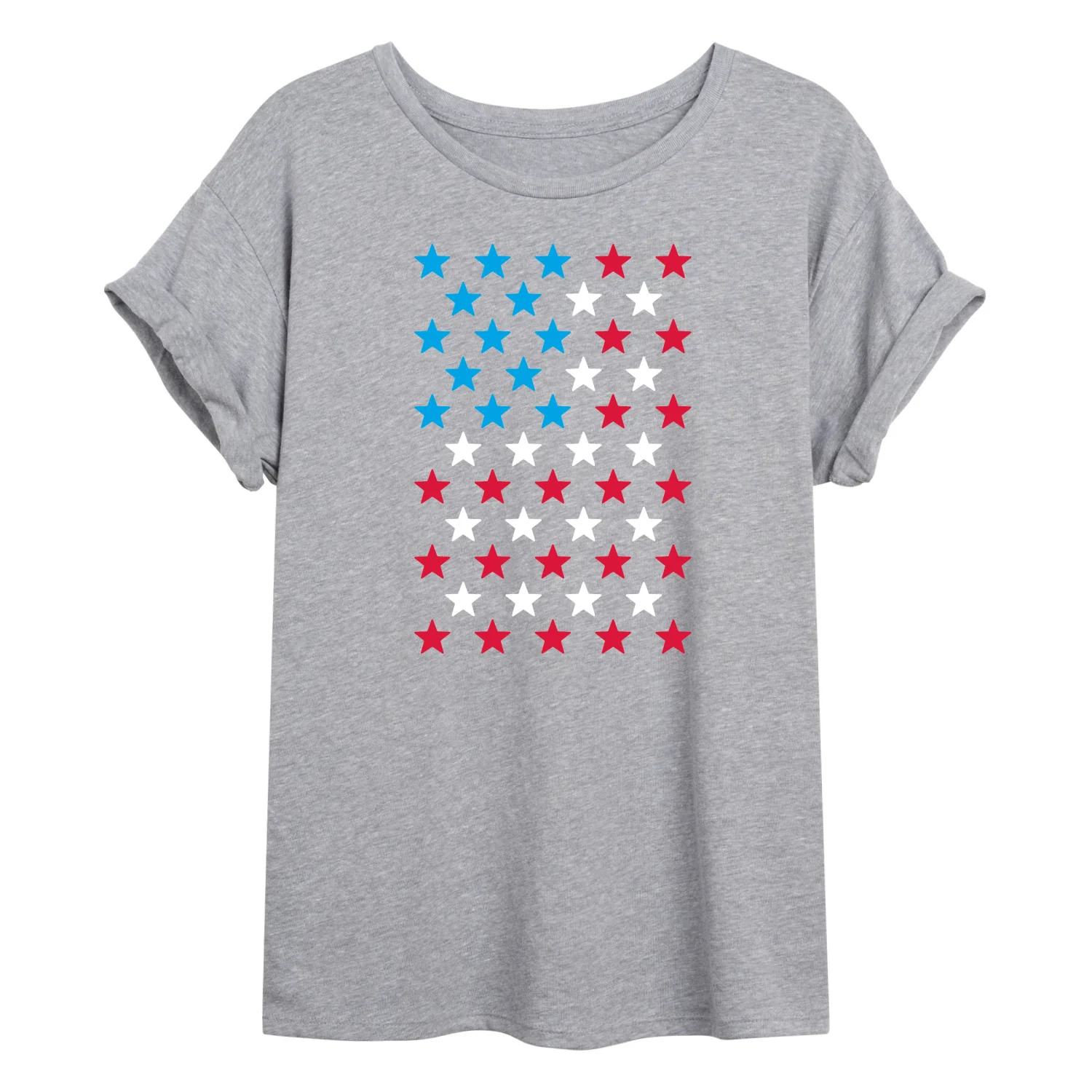 Instant Message - USA Flag Stars - Juniors Oversized Graphic T-Shirt