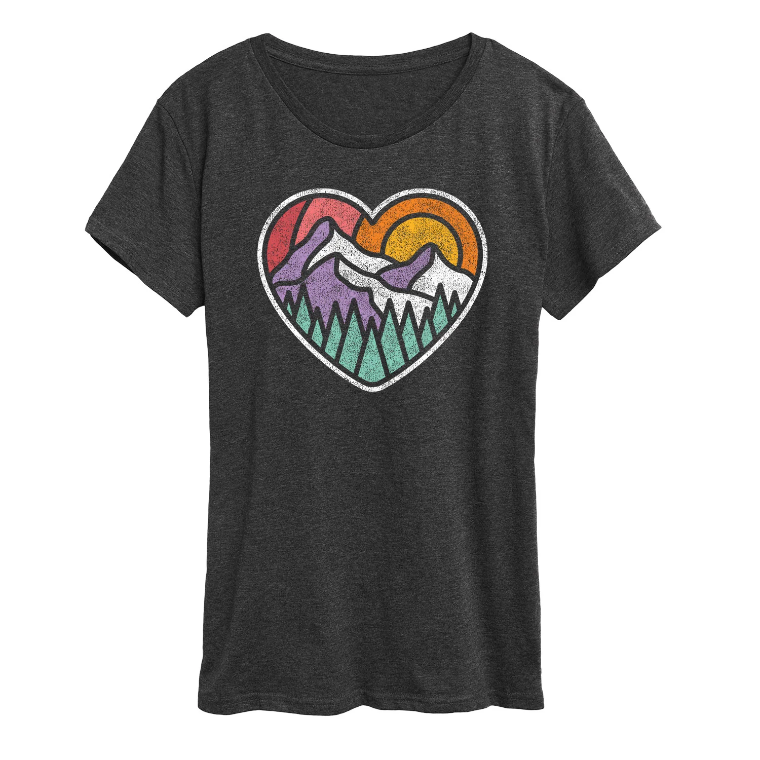 Instant Message - Mountain Forest Heart - Women's Short Sleeve Graphic T-shirt - Image 3
