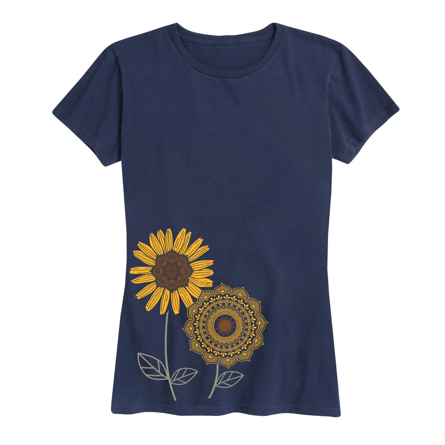Instant Message - Decorative Sunflowers - Women's Short Sleeve Graphic T-shirt - Image 3