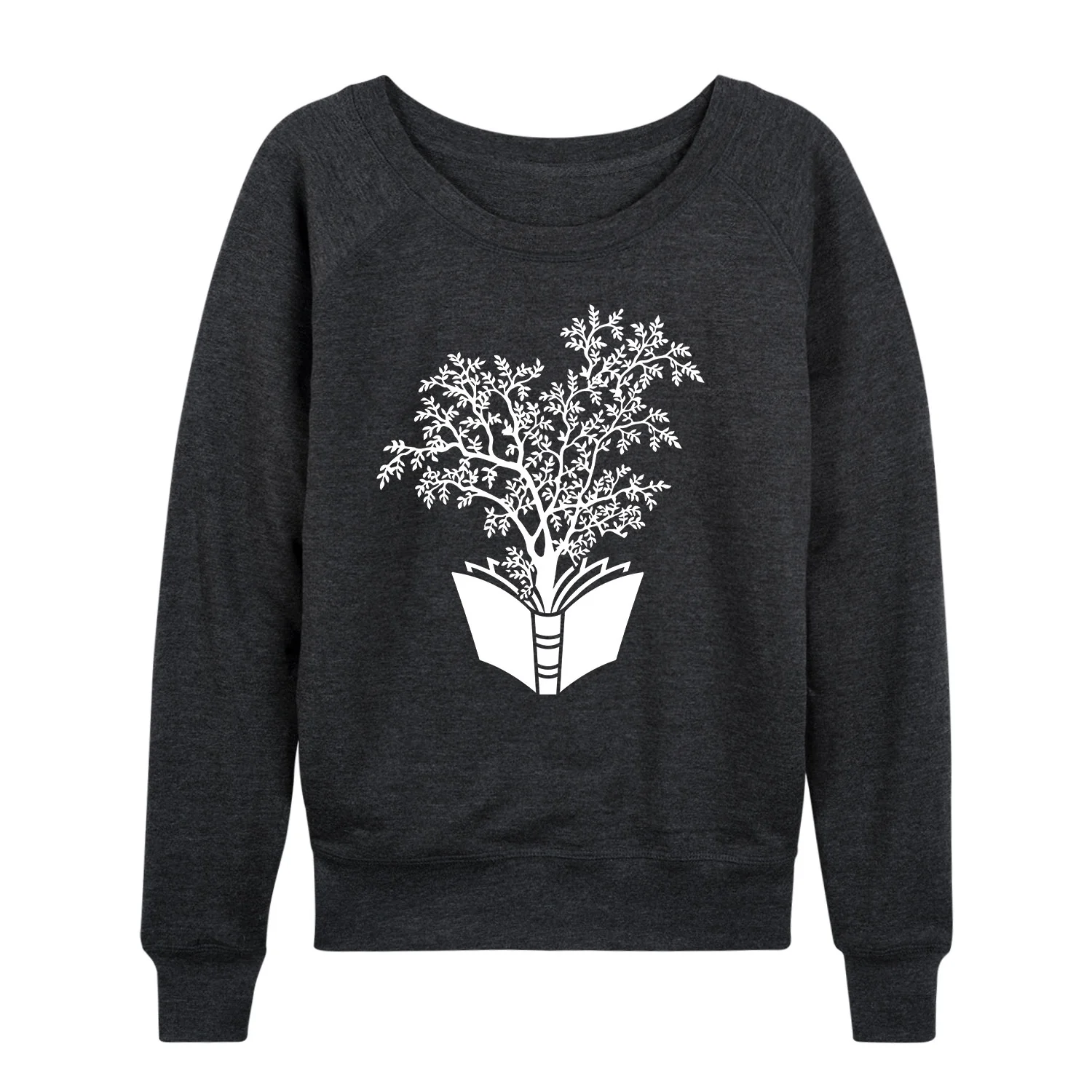 Instant Message - Tree Book - Women's French Terry Long Sleeve Pullover