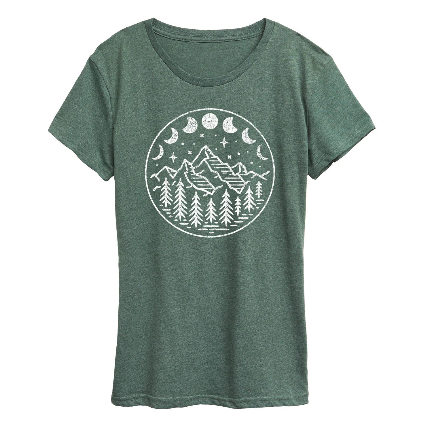 Instant Message - Celestial Mountains Moon Phases - Women's Short Sleeve Graphic T-shirt - Image 3