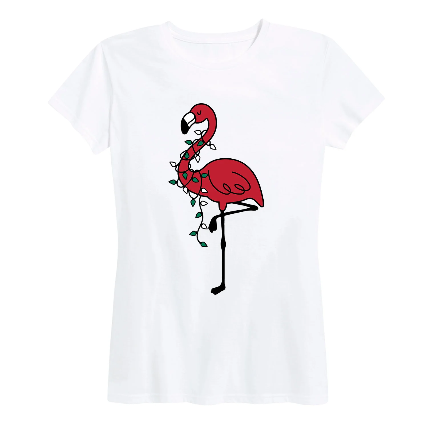 Instant Message - Holiday Flamingo - Women's Short Sleeve Graphic T-shirt - Image 2