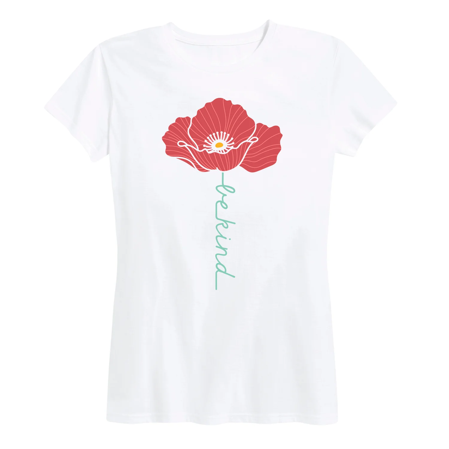 Instant Message - Be Kind Poppy - Women's Short Sleeve Graphic T-shirt - Image 3