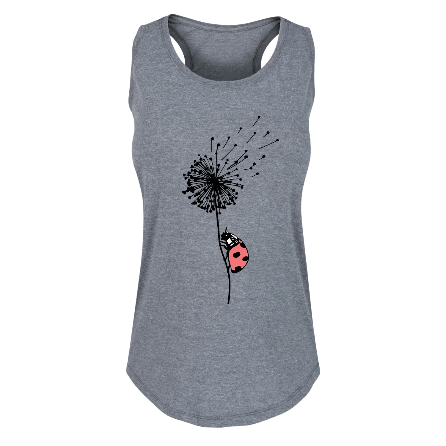 Instant Message - Ladybug On Dandelion - Women's Racerback Tank Top
