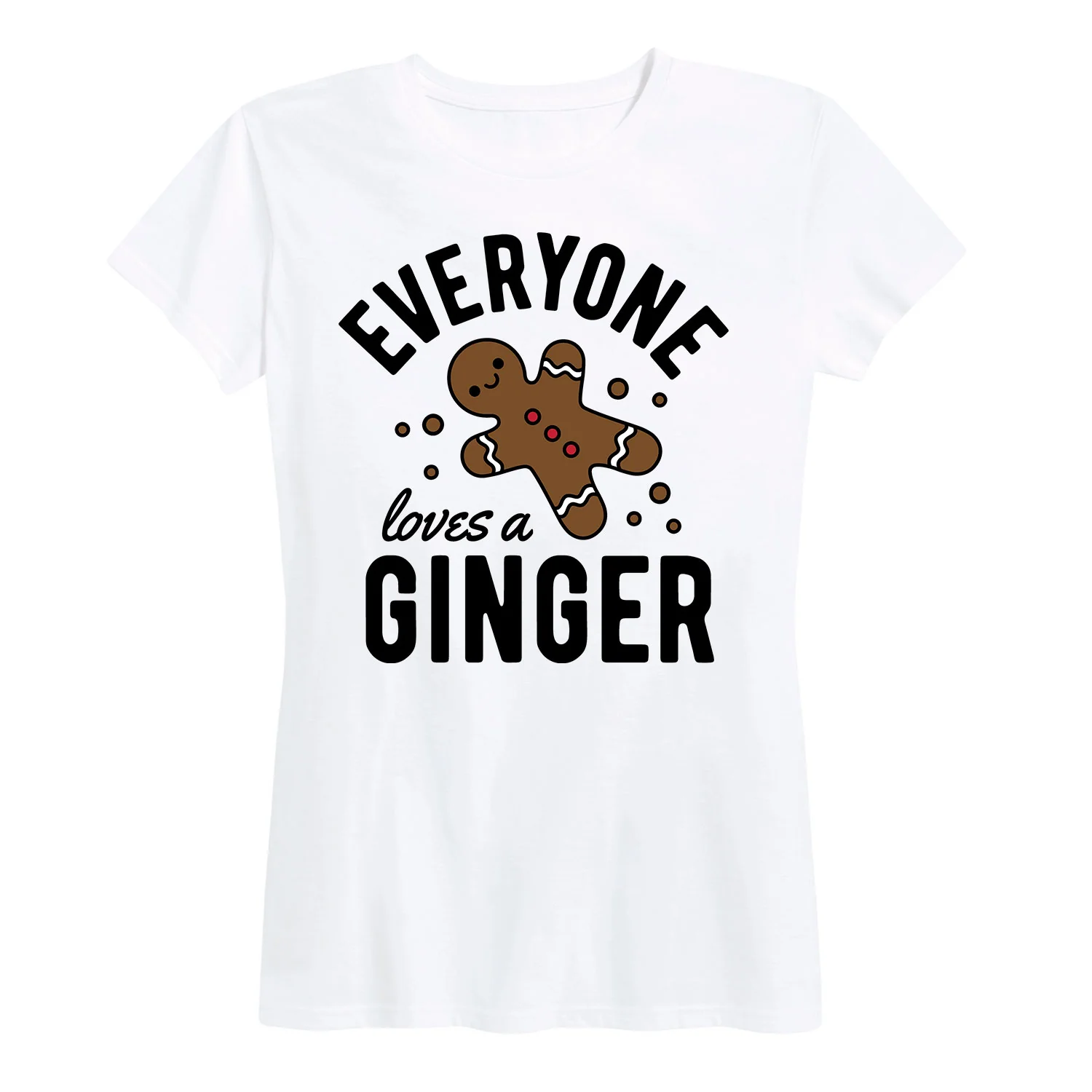 Instant Message - Everyone Loves Gingerbread Man - Women's Short Sleeve Graphic T-shirt - Image 3