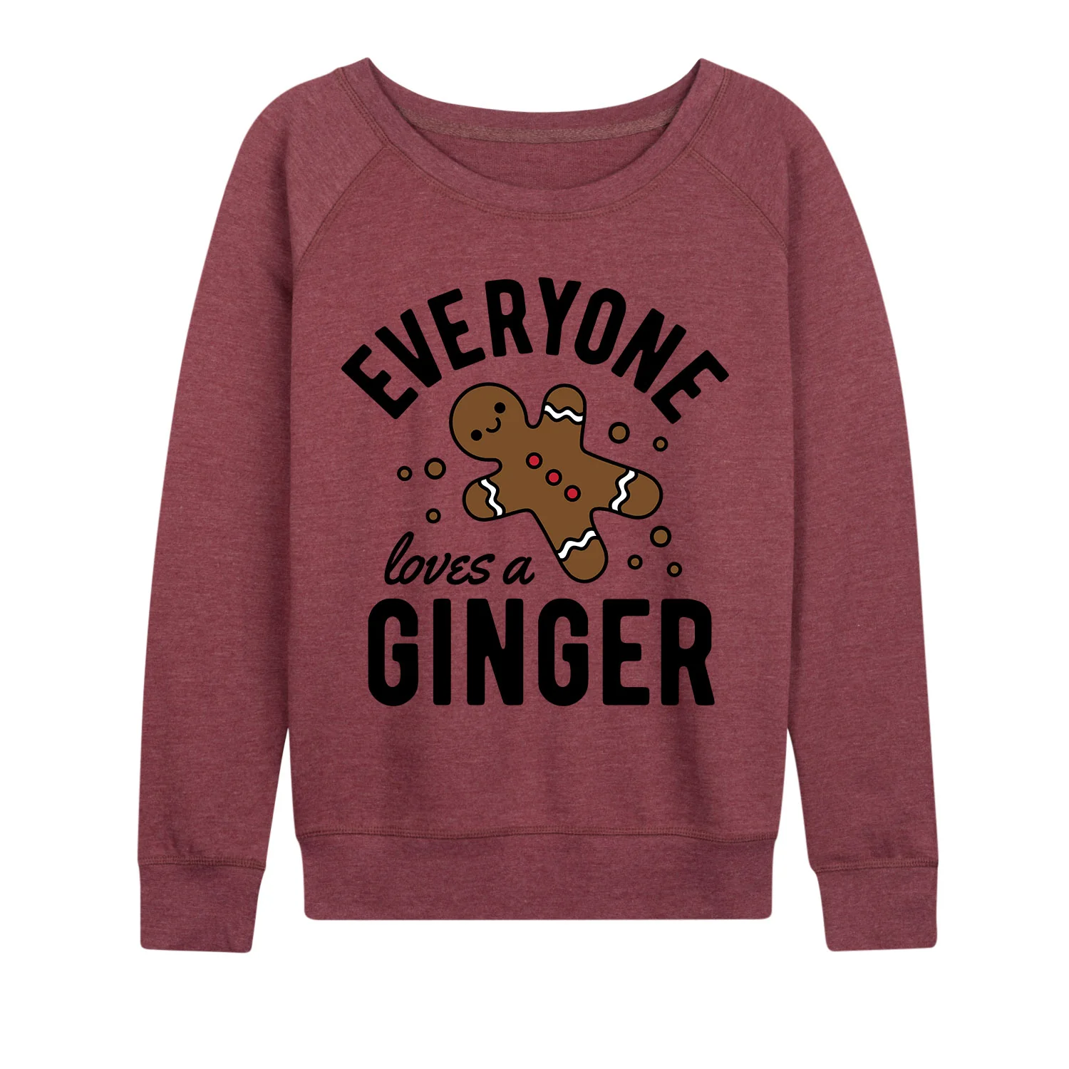Instant Message - Everyone Loves Gingerbread Man - Women's French Terry Long Sleeve Pullover - Image 2