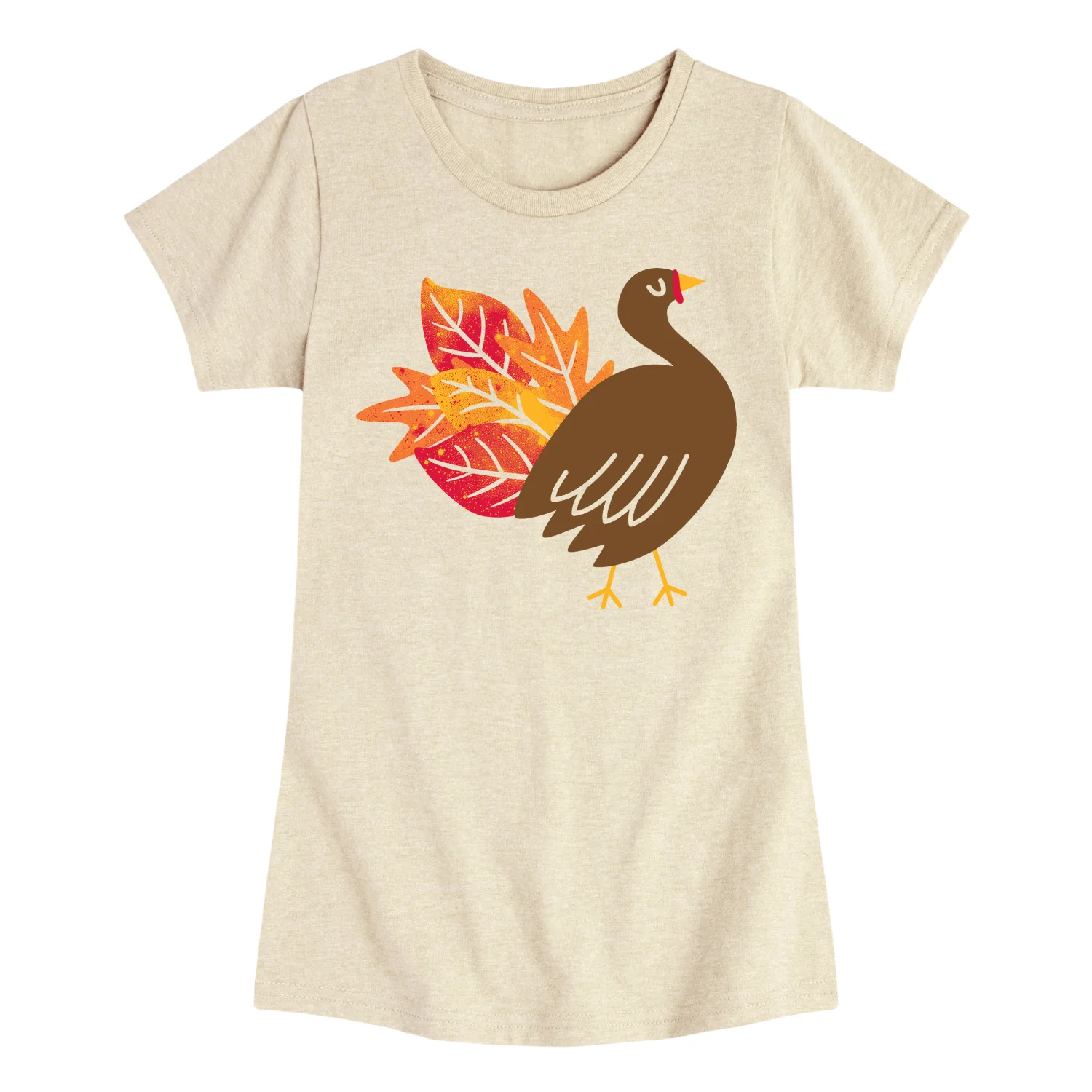 Instant Message - Leaf Turkey - Youth Girls Short Sleeve T-shirt