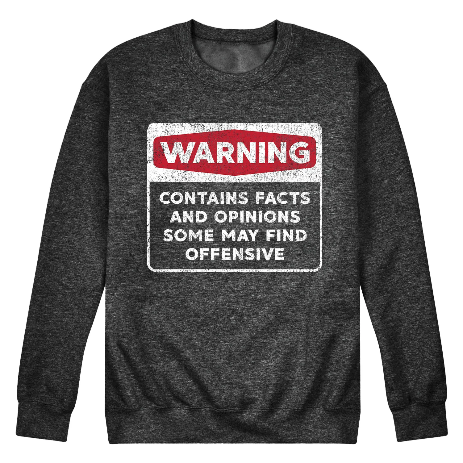 Instant Message - Warning Contains Facts And Opinions - Men's Crew Neck Fleece Pullover - Image 2