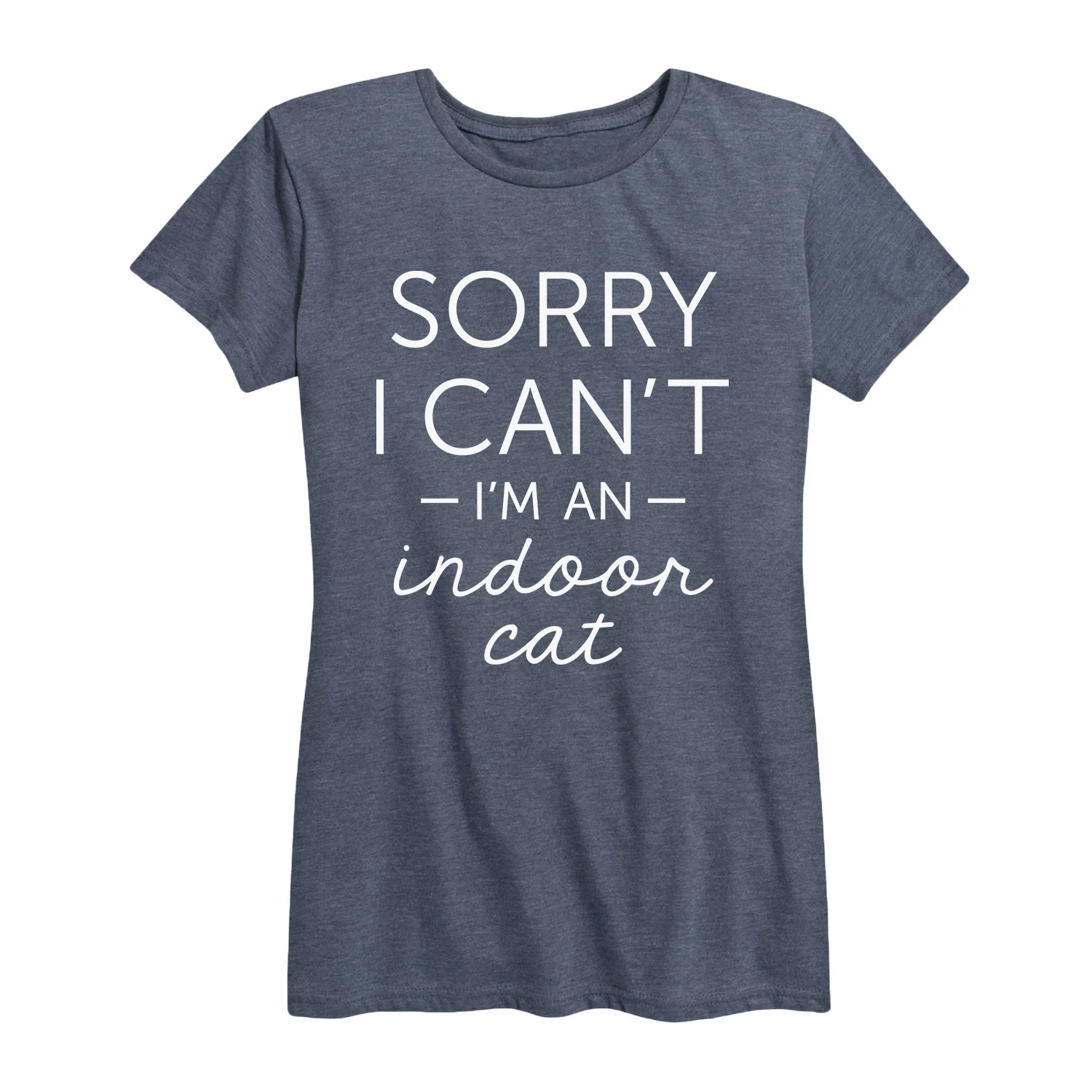 Instant Message - Sorry I Can't I'm an Indoor Cat - Women's Short Sleeve Graphic T-shirt - Image 2