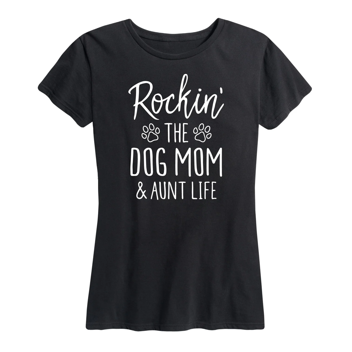 Instant Message - Rockin The Dog Mom And Aunt Life - Women's Short Sleeve Graphic T-Shirt - Image 3
