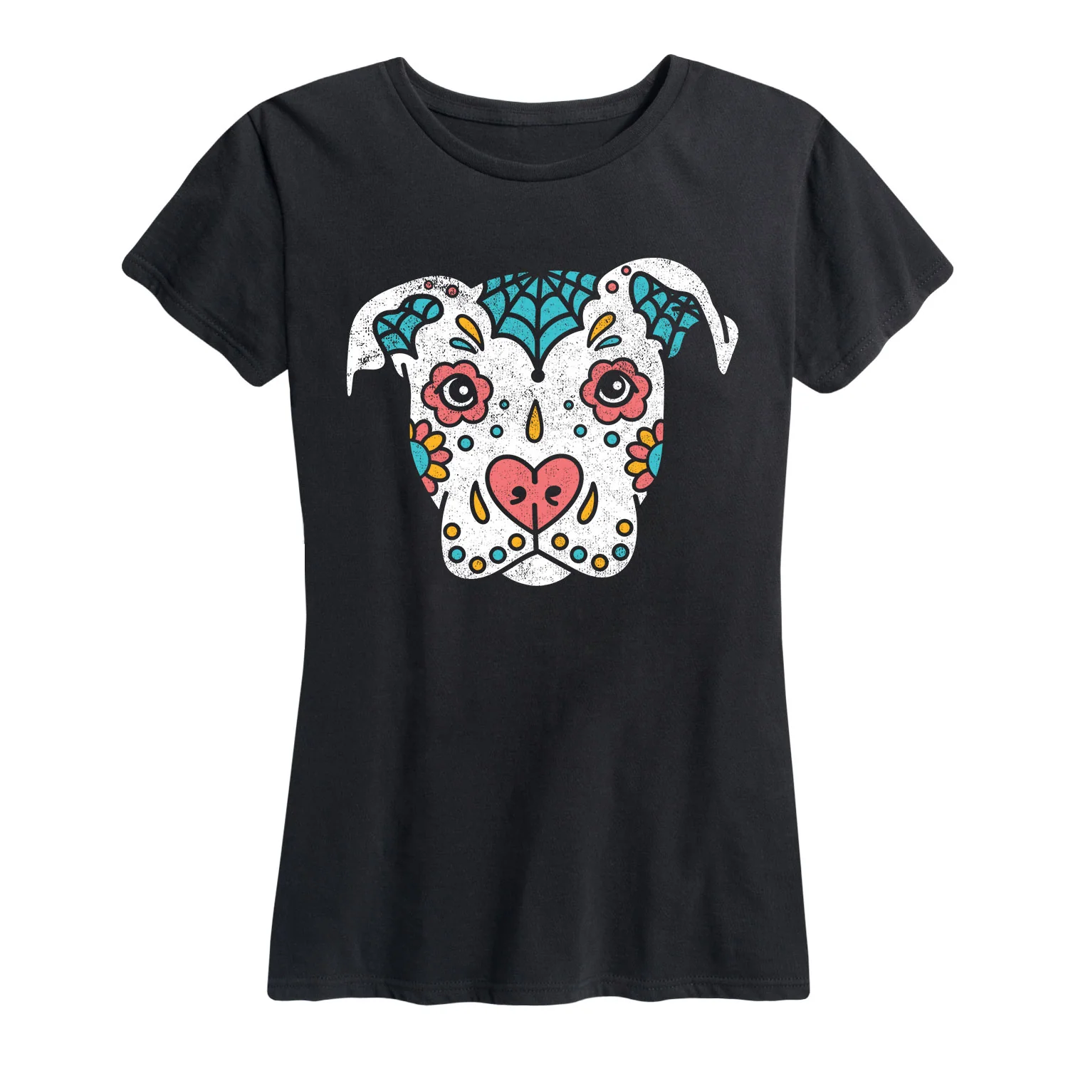 Instant Message - Sugar Skull Dog - Women's Short Sleeve Graphic T-shirt