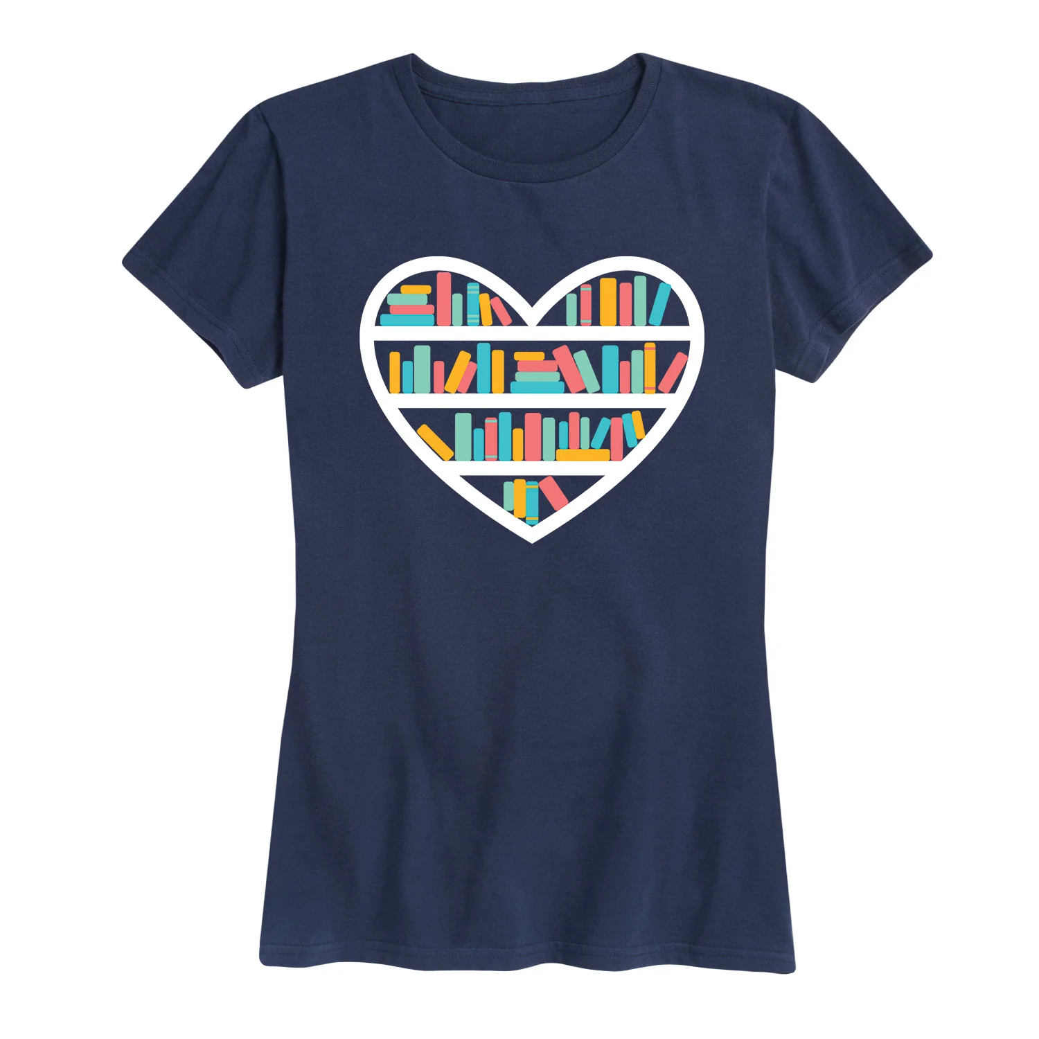 Instant Message - Heart Book Shelf - Women's Short Sleeve Graphic T-shirt - Image 2