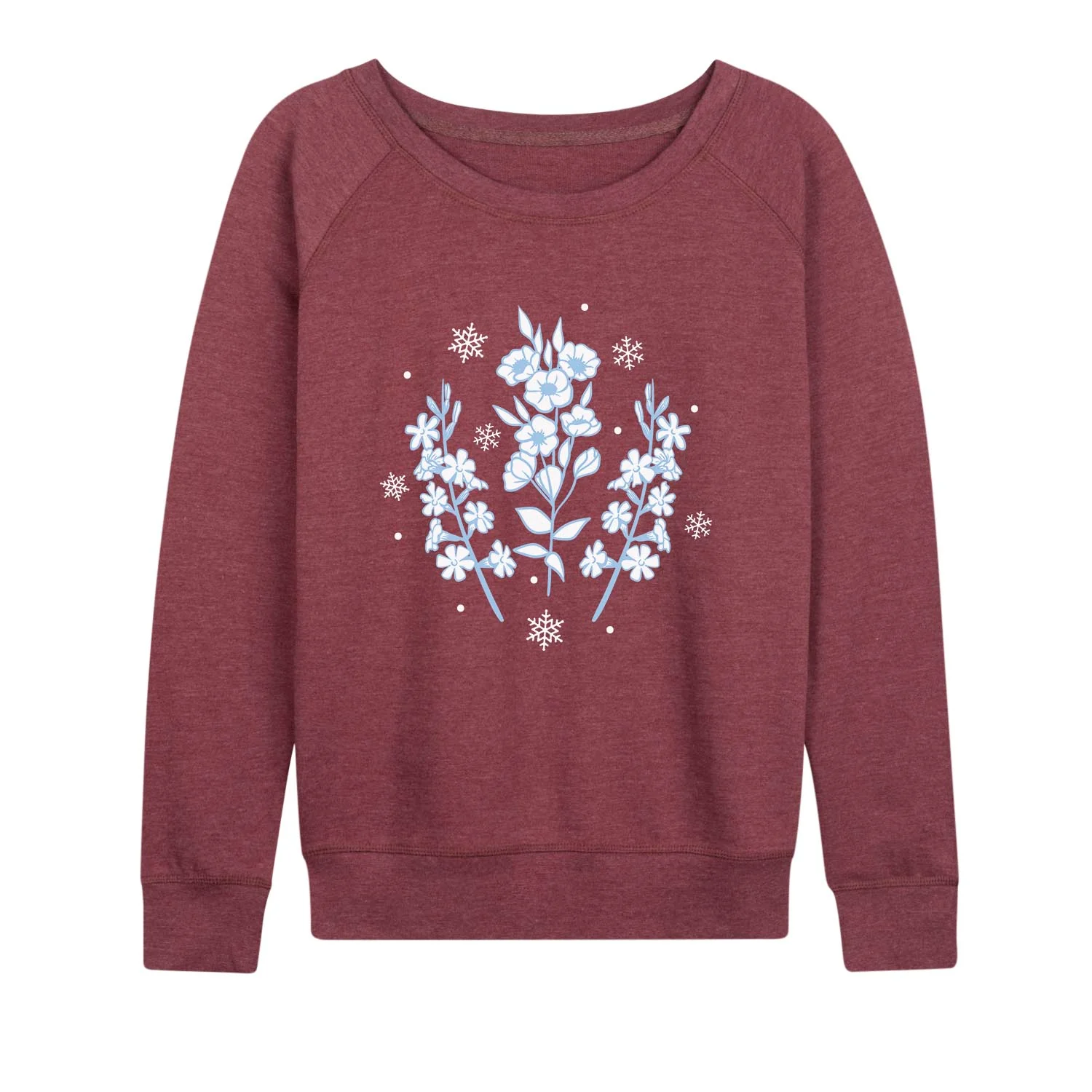 Instant Message - Winter Flowers - Ladies French Terry Long Sleeve Shirt
