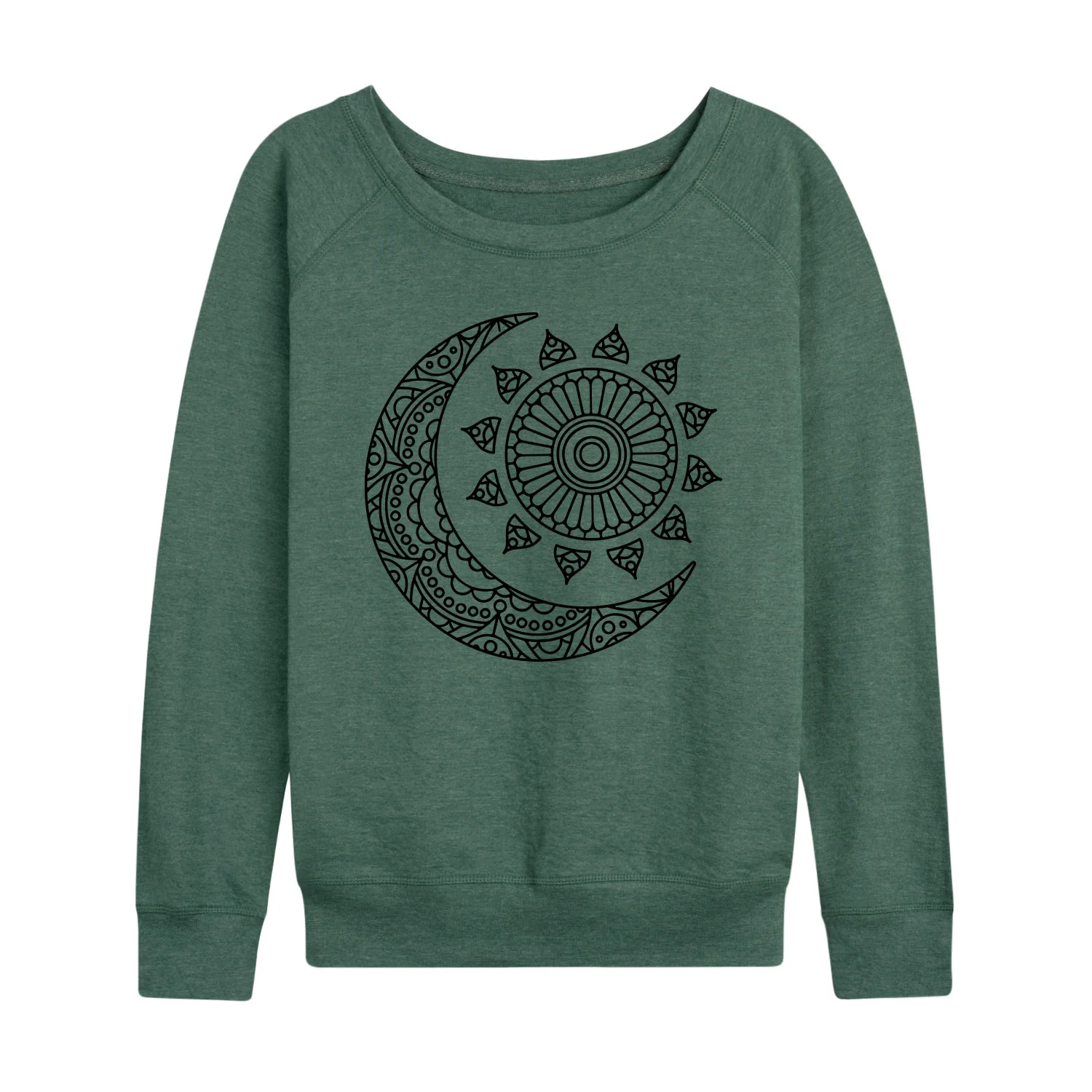Instant Message - Decorative Sun Moon - Women's French Terry Long Sleeve Pullover - Image 3