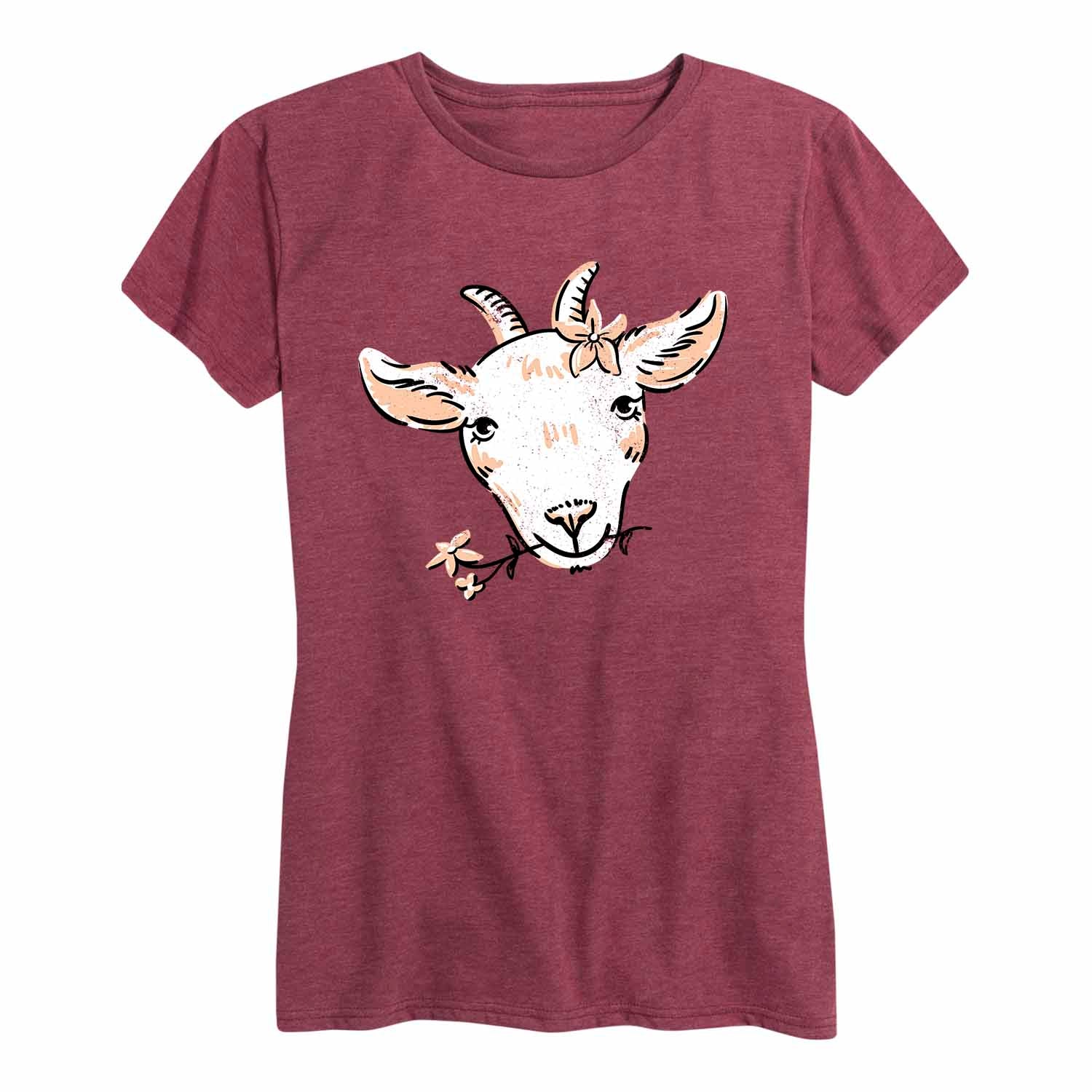Instant Message - Goat And Flowers - Women's Short Sleeve Graphic T-shirt - Image 2