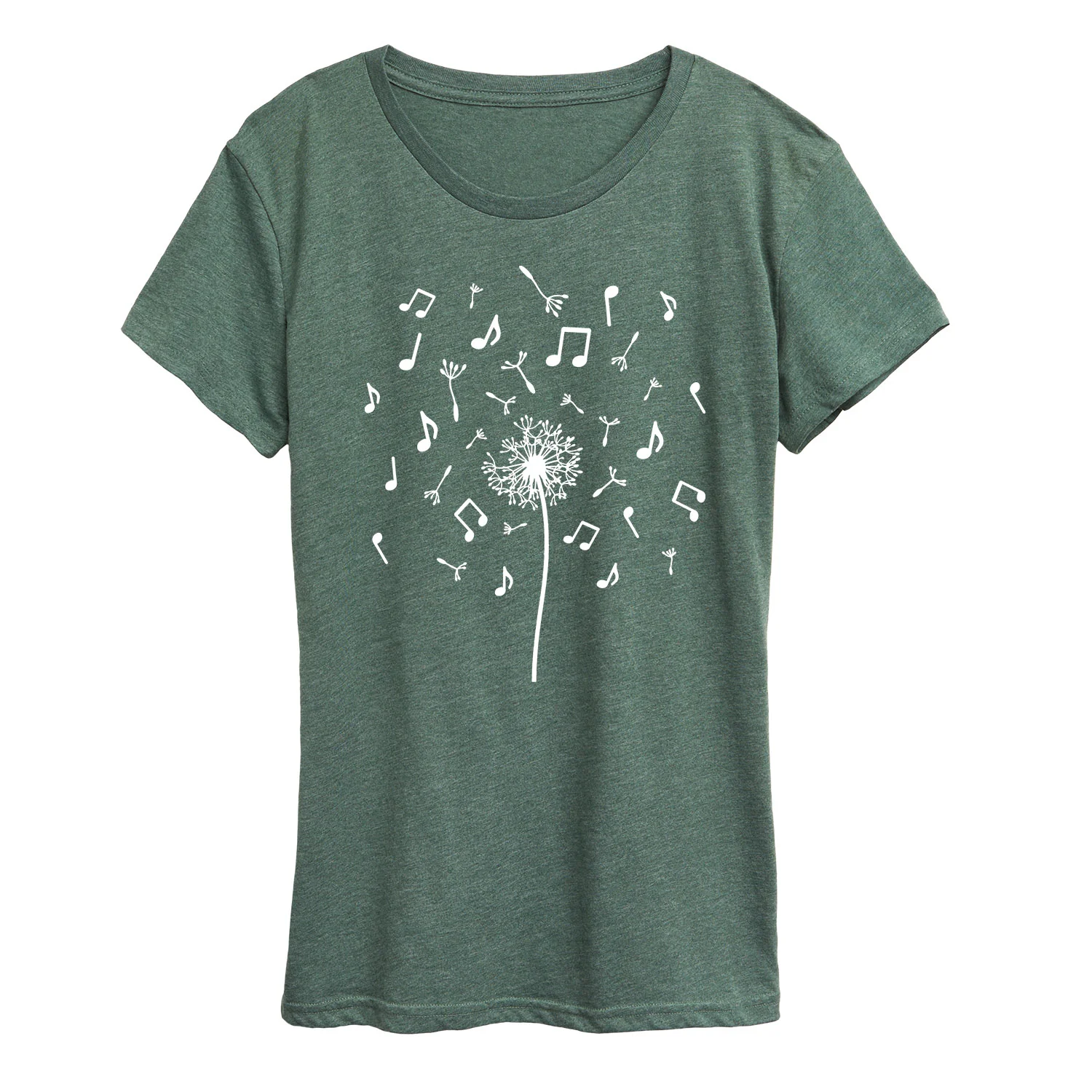 Instant Message - Music Note Dandelion - Women's Short Sleeve Graphic T-Shirt - Image 7