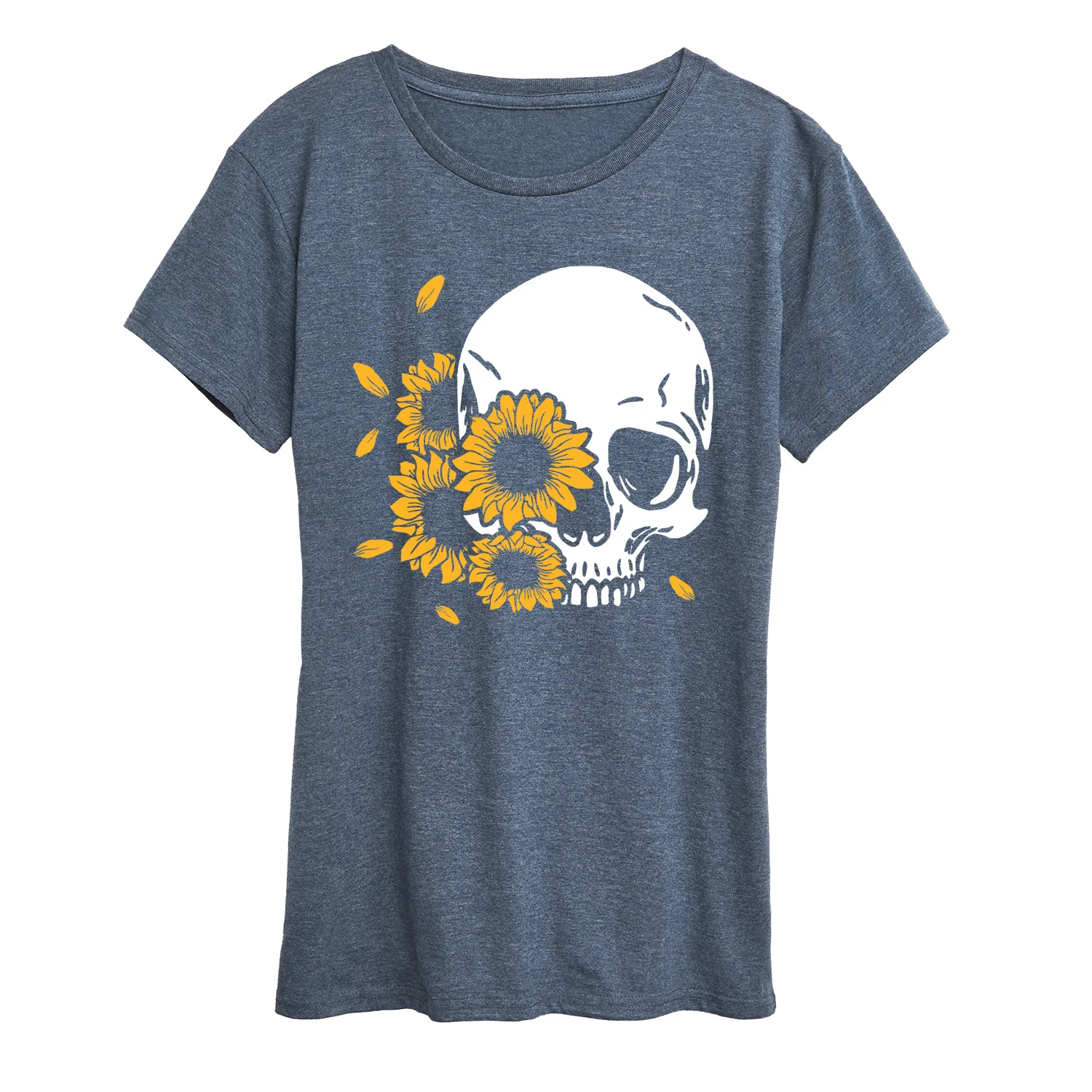 Instant Message - Sunflower Skull - Women's Short Sleeve Graphic T-Shirt - Image 2