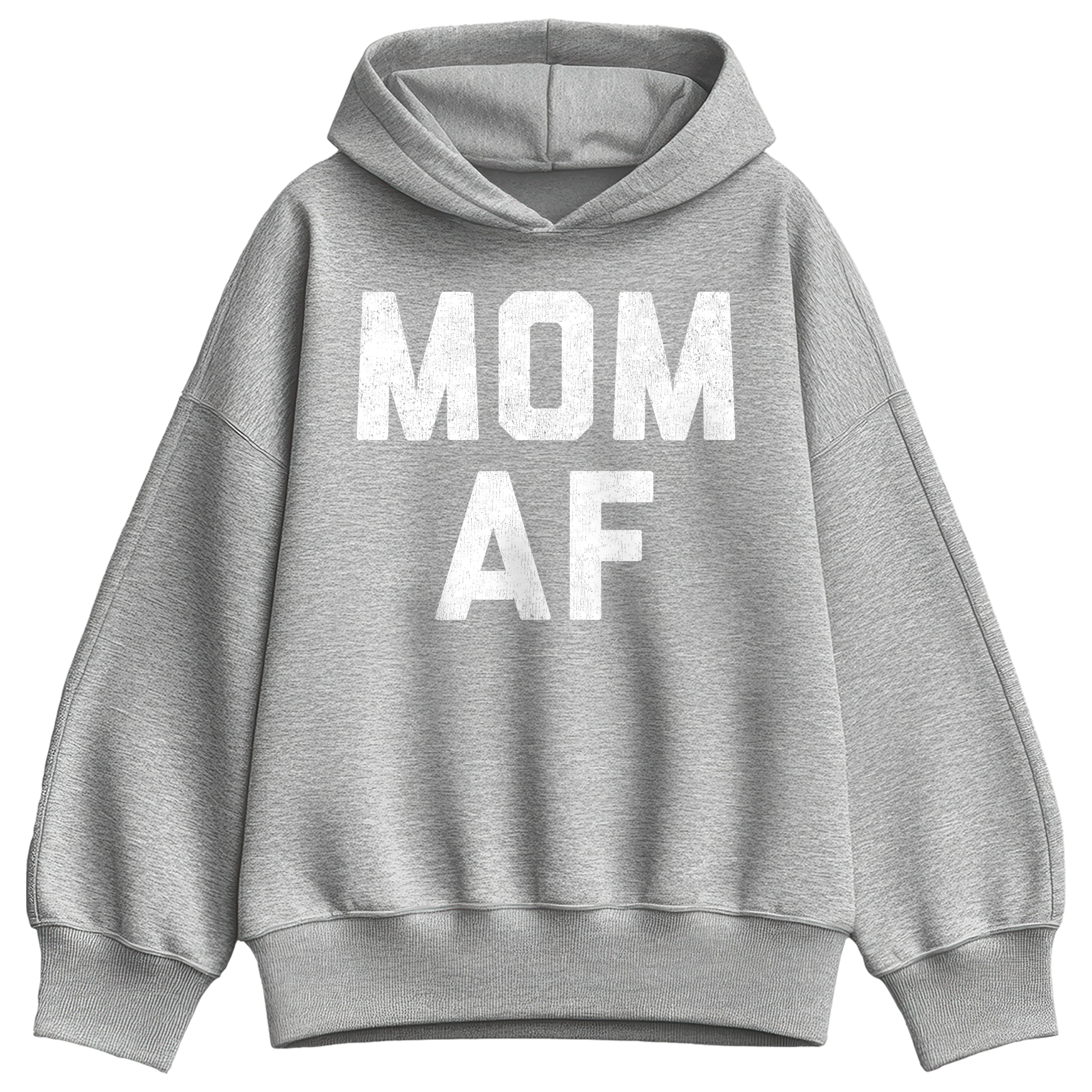 Instant Message - Mom AF - Women's Oversized Fleece Hoodie Sweatshirt