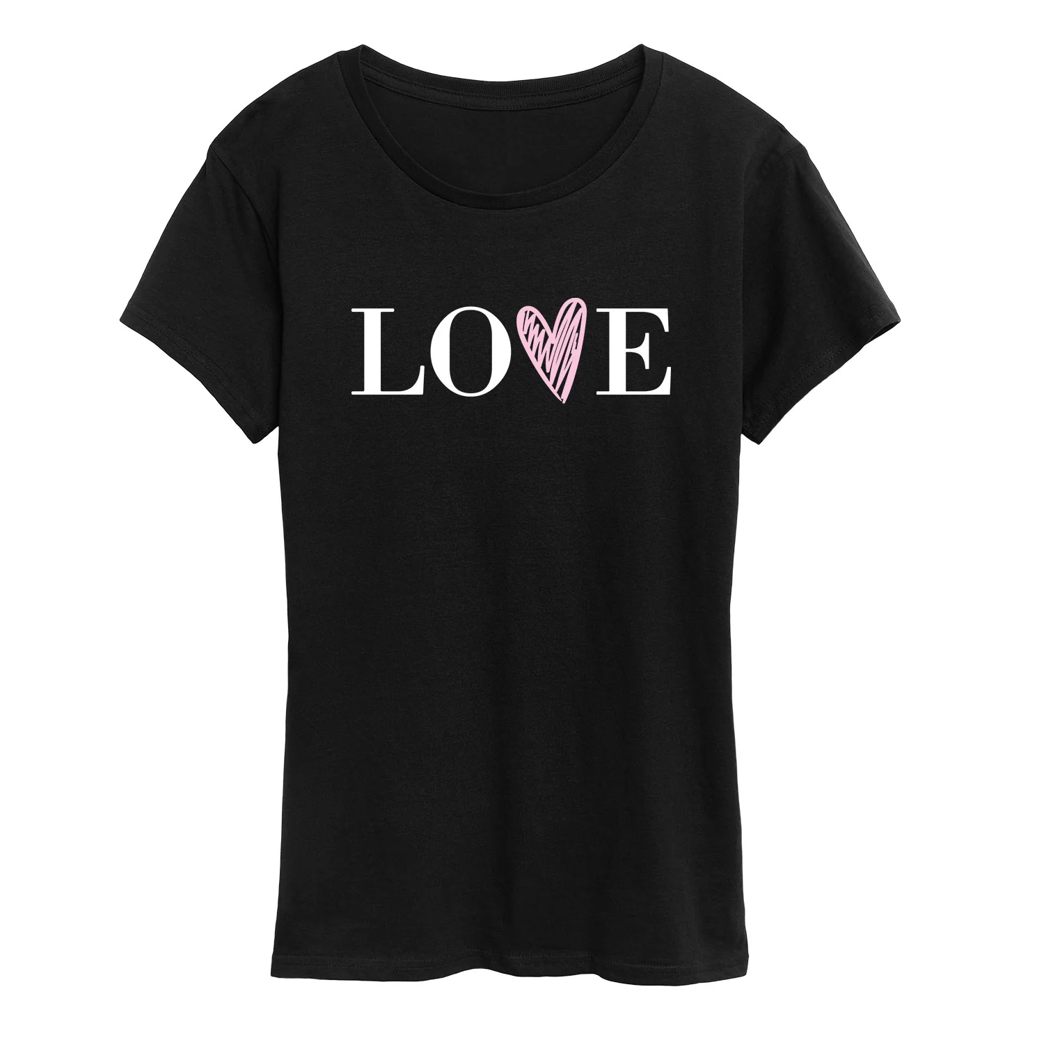 Instant Message - Love Heart V - Women's Short Sleeve Graphic T-Shirt - Image 2